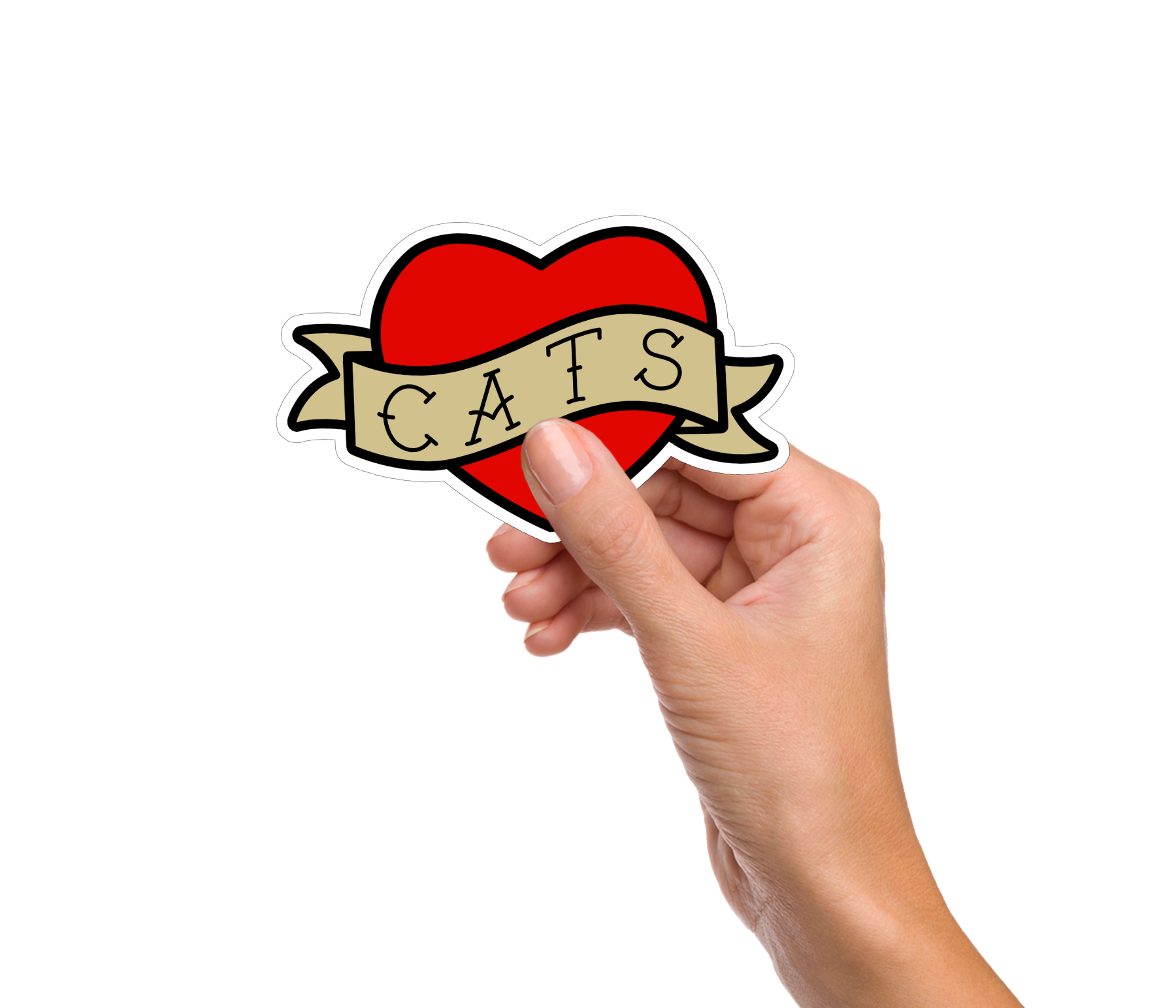Love Cats Tattoo 4" Sticker