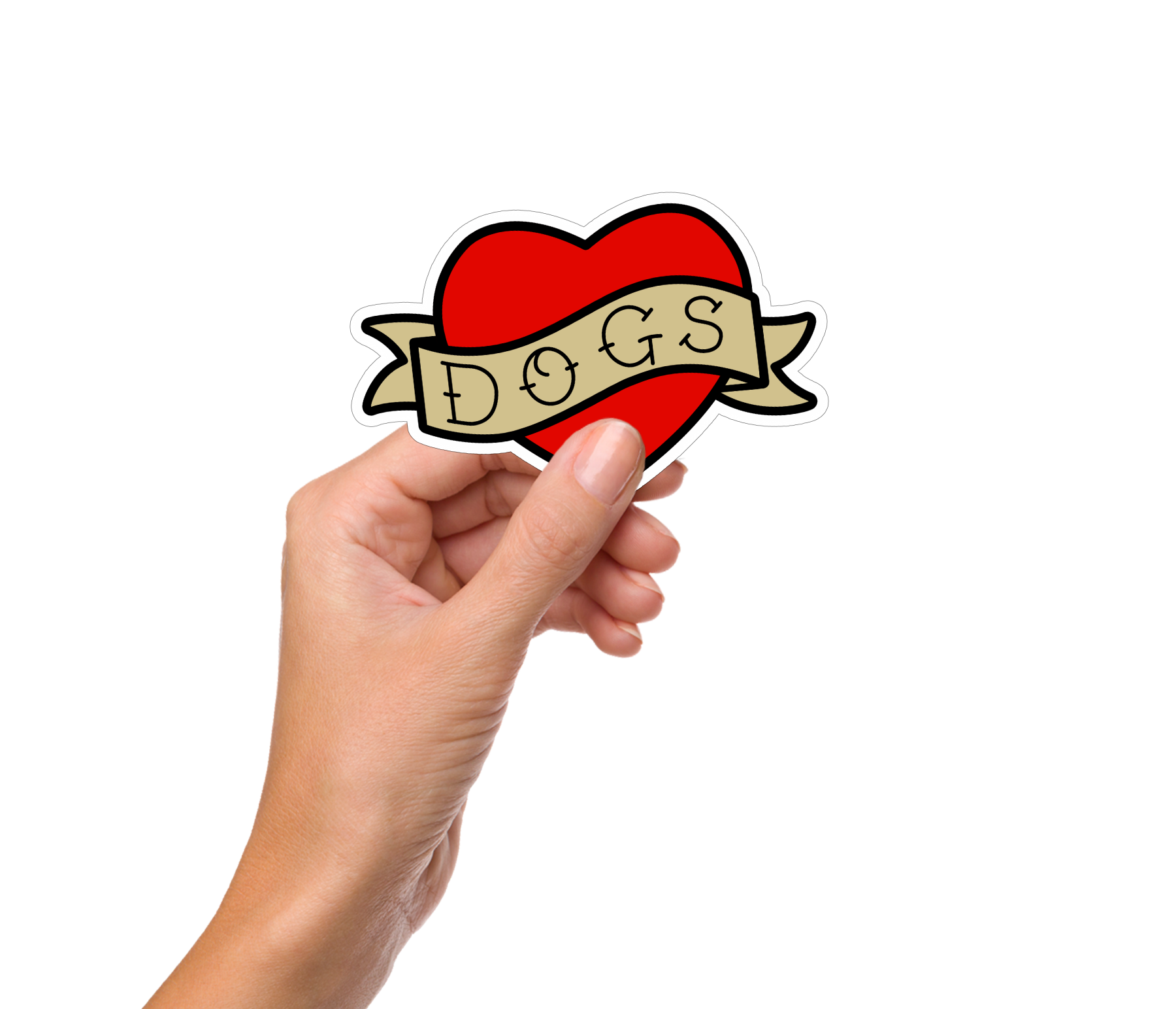 Love Dogs Tattoo 4" Sticker