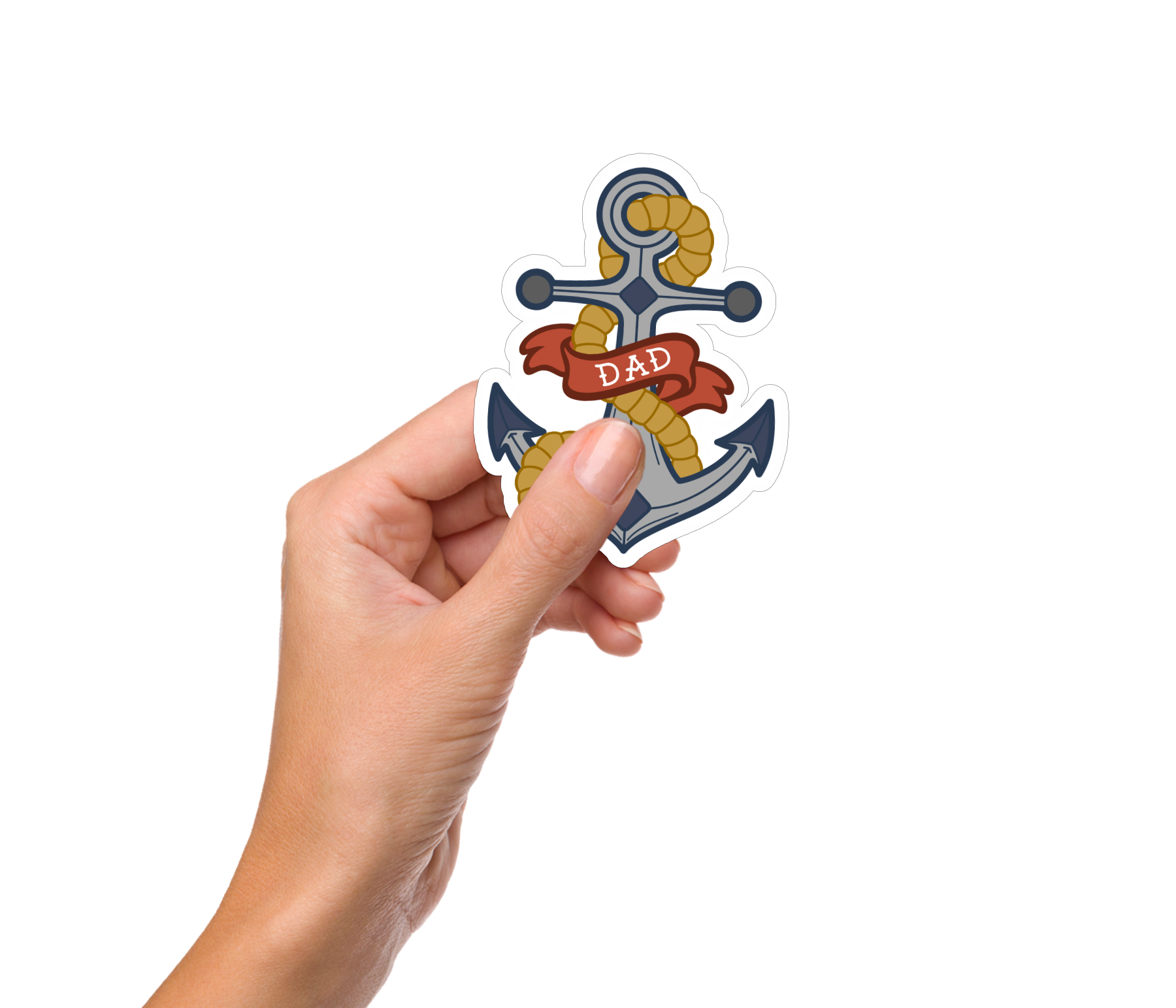 Dad Anchor Tattoo 4" Sticker