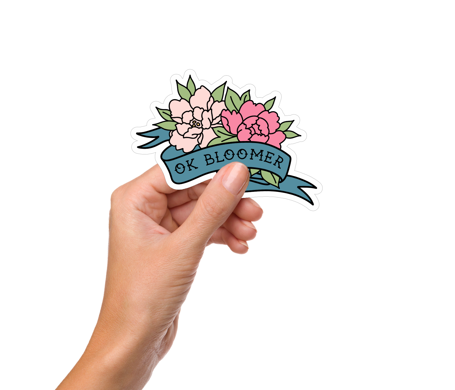 OK Bloomer Tattoo 4" Sticker