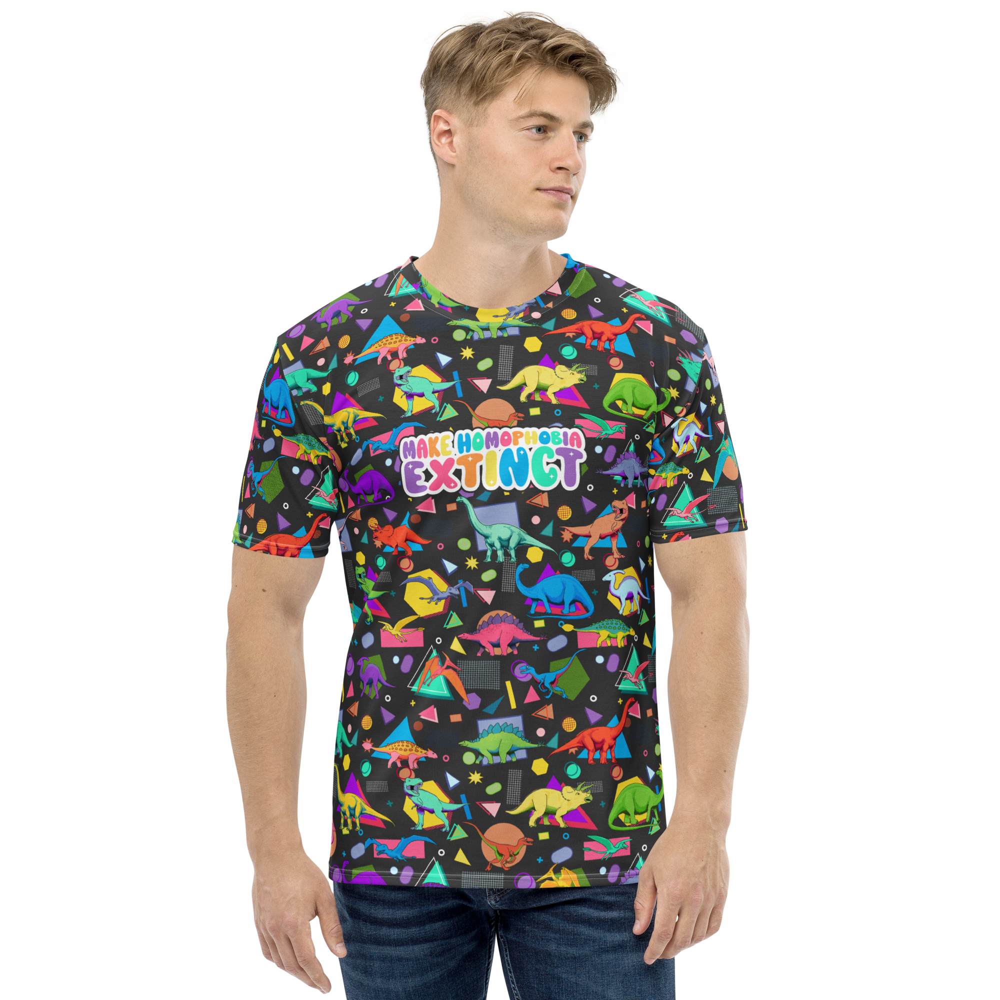 Make Homophobia Extinct - Retro Dinos T-Shirt
