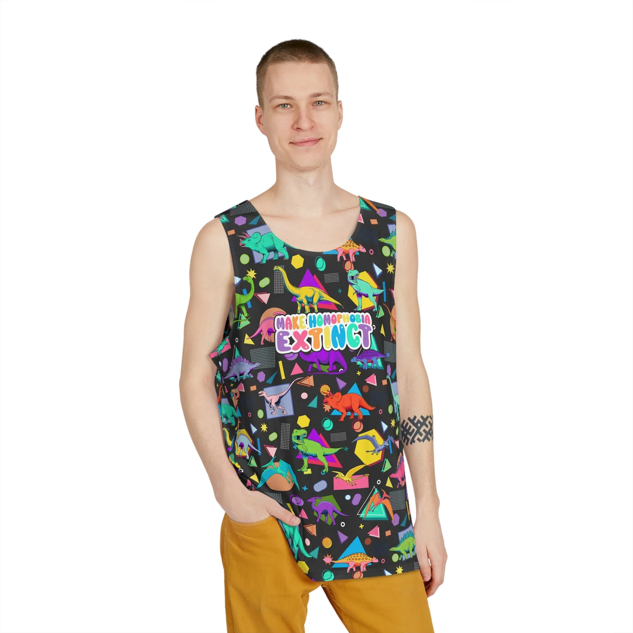 Make Homophobia Extinct - Retro Dinos Tank
