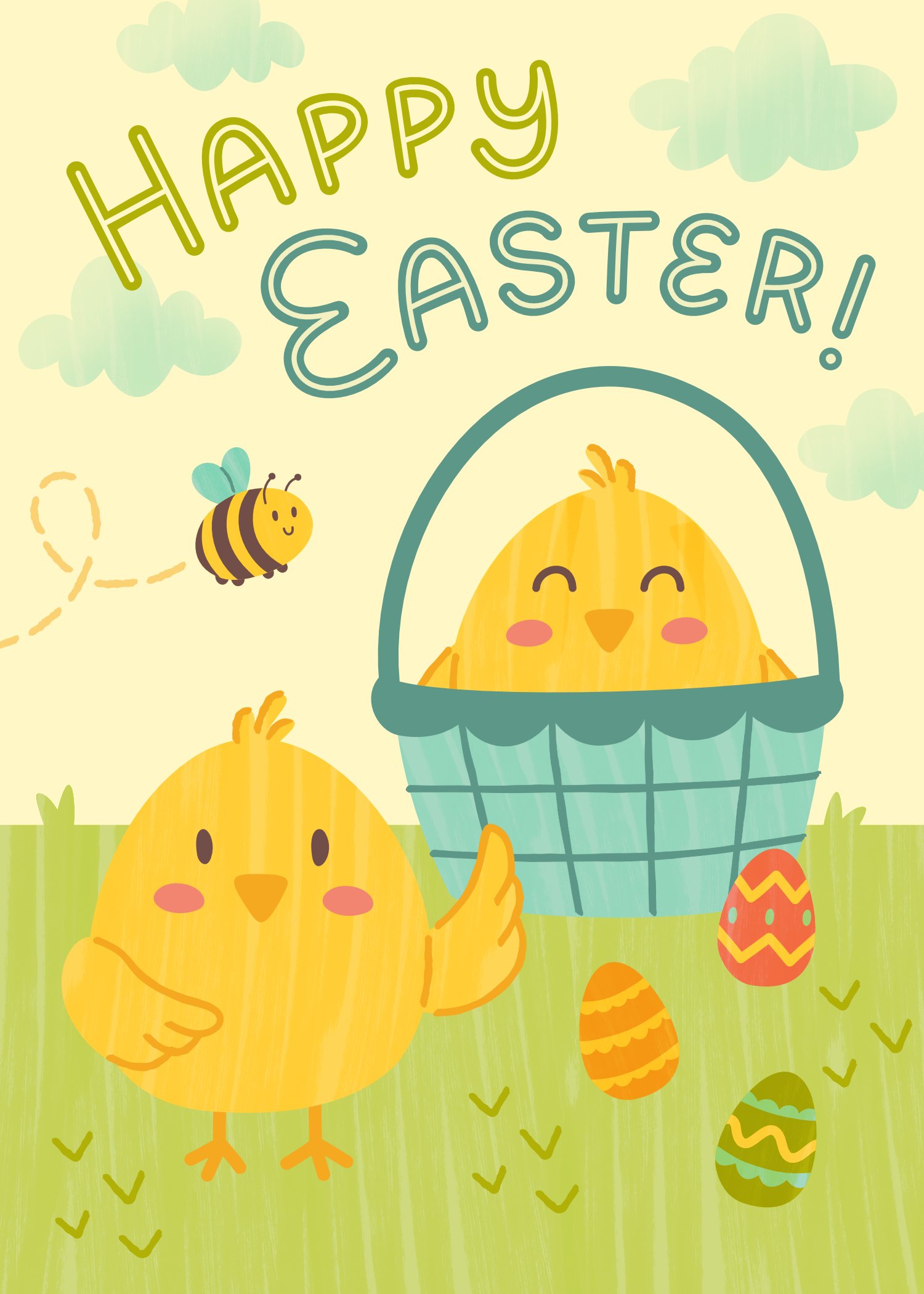 easter chicks greeting card 5 x 7.jpg