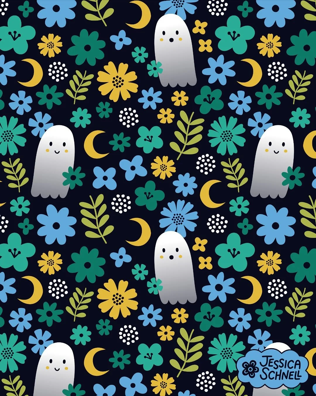 Ghosts &amp; Gardens for #scaryandsweet2025 
👻🌼🌿🌸

Hosted by:
@roymeister
@heathermuellerdesign
@heyalissandra
@jenprocreates
@jessmillerdraws

#patterndesign #pattern #patterndesigner #surfacepattern #surfacepatterndesign #surfacepatterndesigner