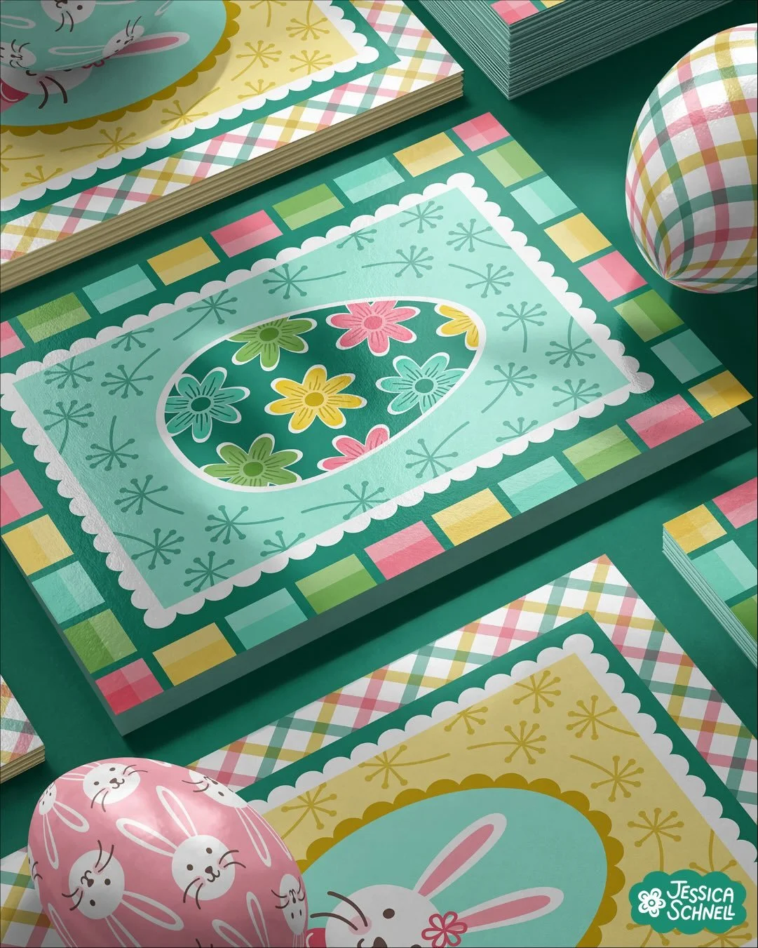 I&rsquo;m joining the Easter Fest Challenge from @creatsyofficial 🐰🌸 #creatsyeasterfest 

Loving this new greeting card mockup. What an egg-cellent way to showcase my Easter illustrations and patterns!!☺️

Art licensing, surface design, pattern des