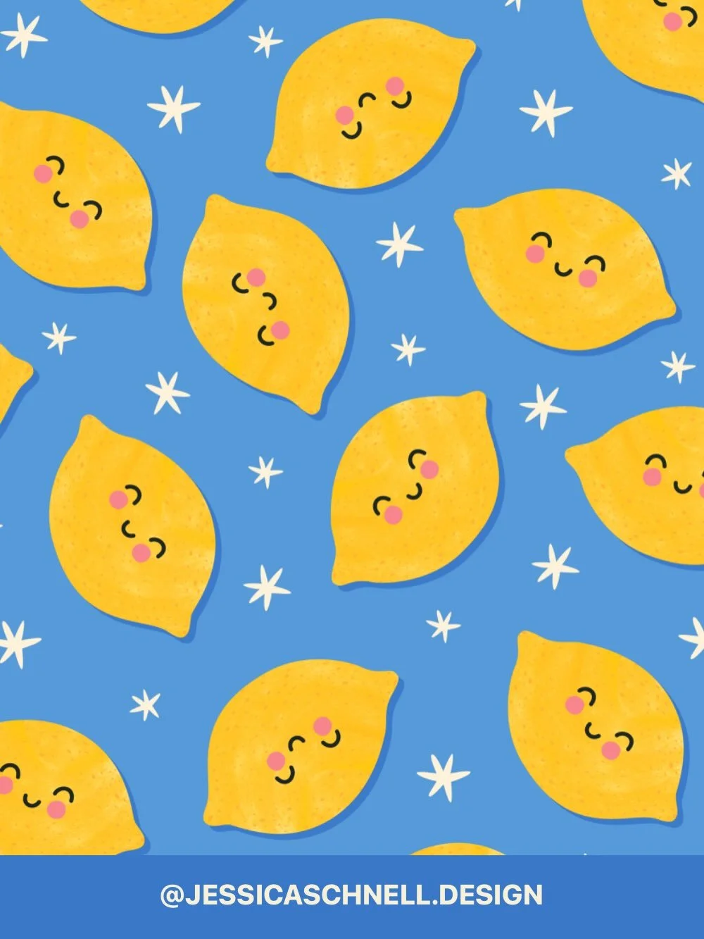 🍋Happy Friday! Hoping to brighten your day with these adorable lemons. They are currently on my phone wallpaper because they make me so happy!😊

#surfacedesigntrendsclub 

Art licensing, food illustration, food pattern, kawaii food art, lemons, lem