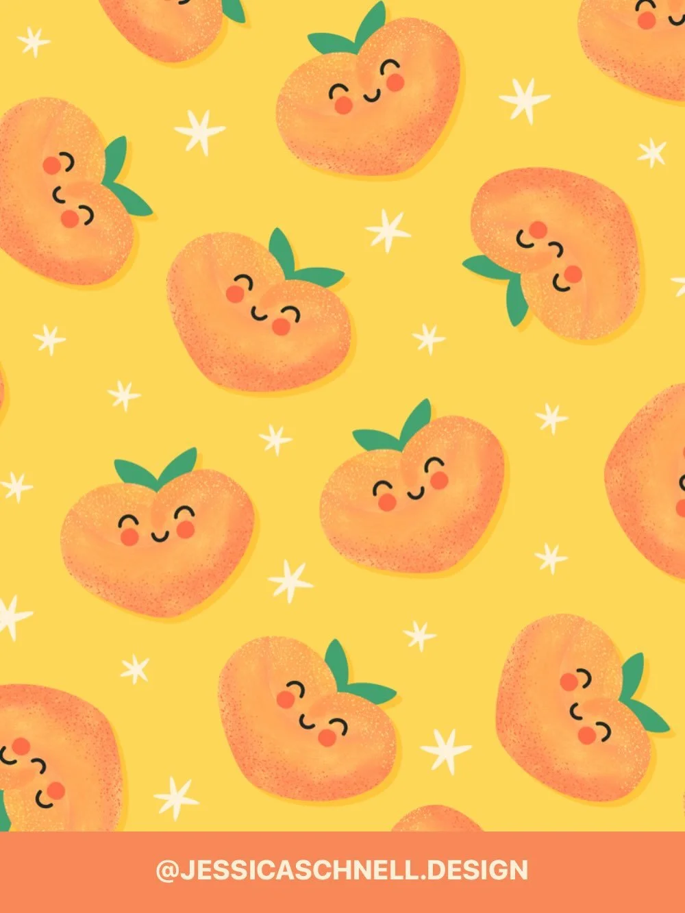 Next in my fruit series is peaches!🍑💛

#surfacedesigntrendsclub 

Art licensing, peaches, peach illustration, peach pattern, fruit illustration, fruit pattern, food illustration, food pattern, kawaii design, cute pattern design, stationery design, 