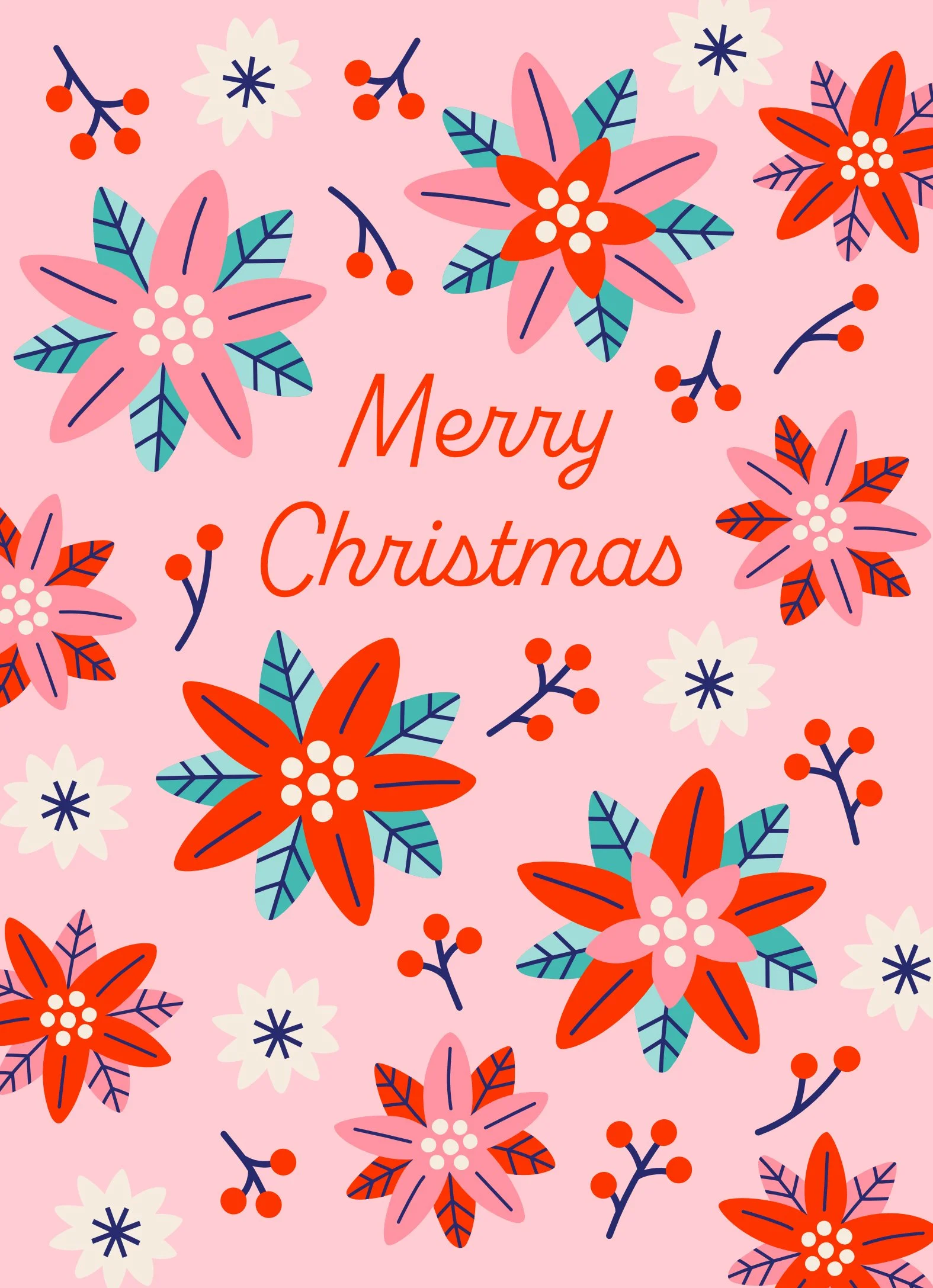 RGB 5x7 Merry Christmas Poinsettia Card - bleed.jpg