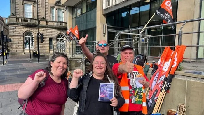 Food and Solidarity members visting a picket outside the job centre in Newcastle city centre