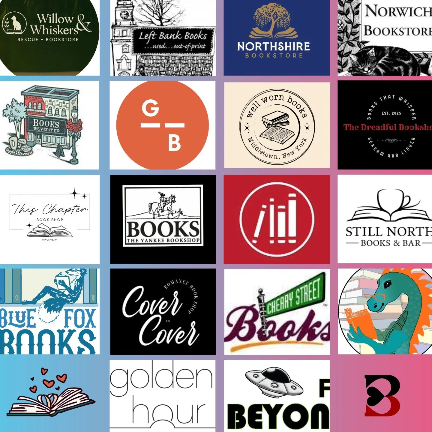 Here are the bookshops our community members visited and supported on @indiebookstoreday 2026! 

@willowandwhiskerscatlounge 
@leftbankbooksnh 
@northshirebooks 
@norwichbookstore 
@books_revisited 
@goodbooksny 
@wellwornbooks.inc 
@thedreadfulbooks