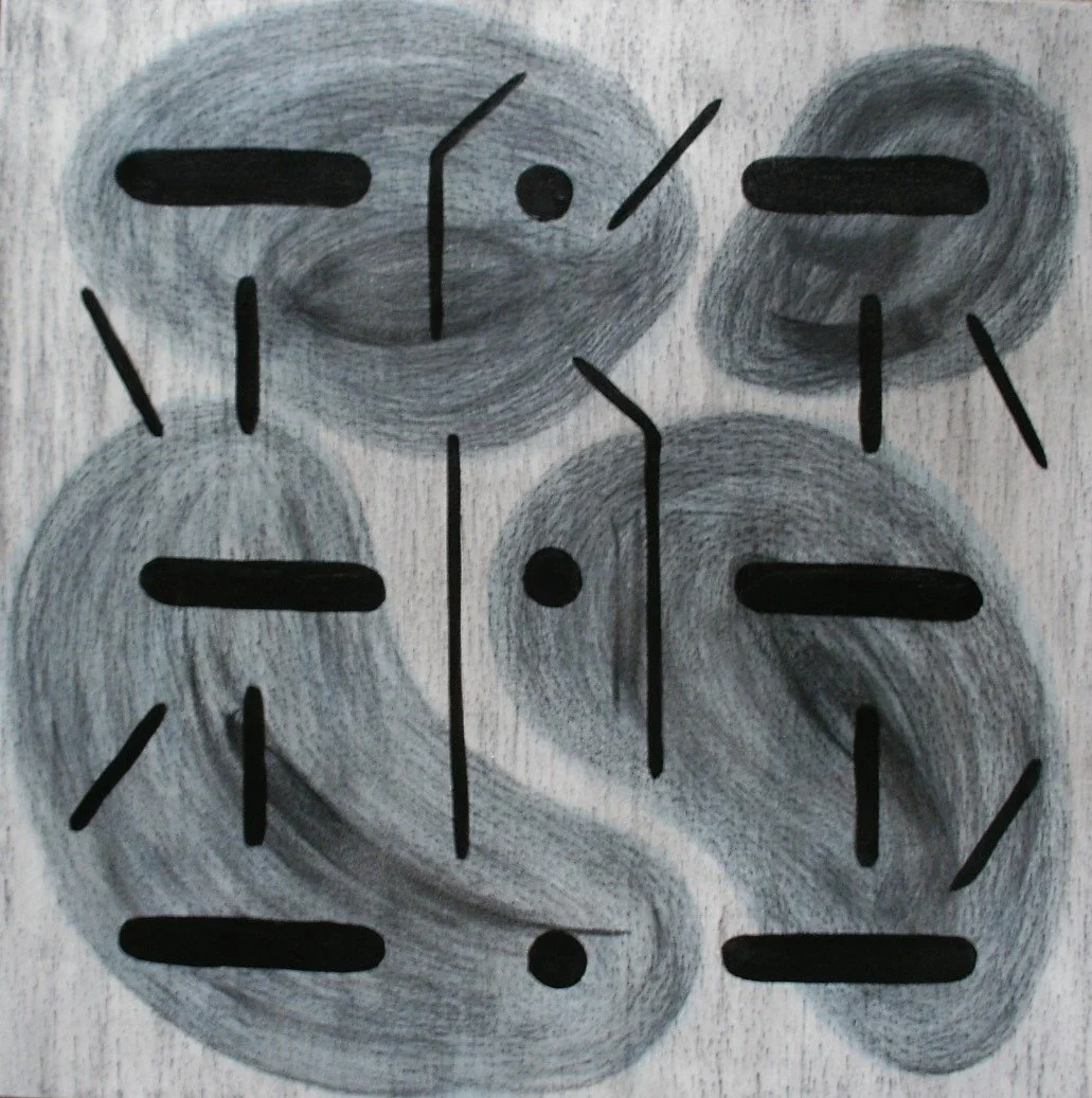 2023, Fossil 4. Oil on canvas , 34 x 34 x 1 inch ( 86.36 x 86.36 x 2.54 cm)
