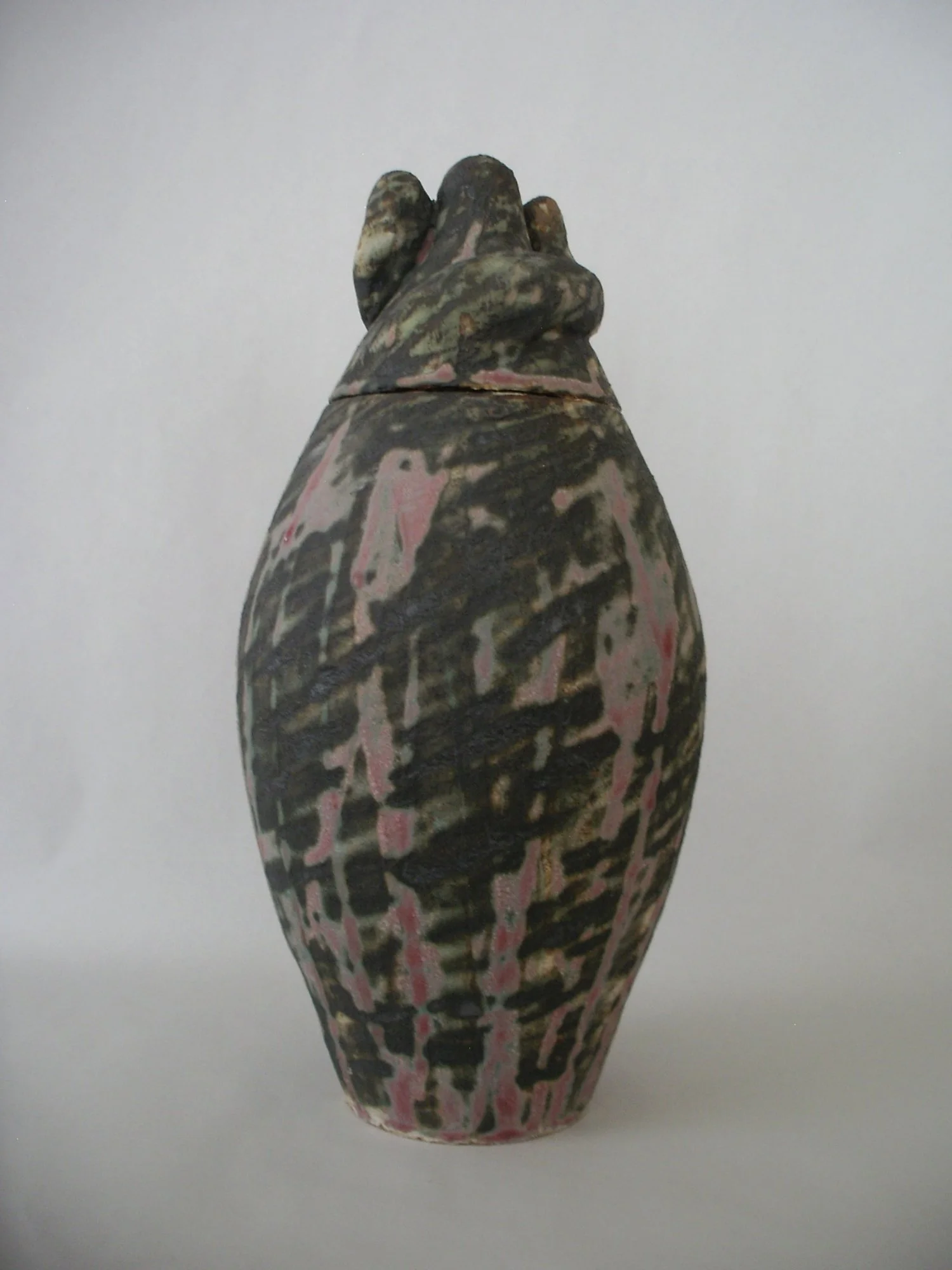 14. Dorian: por tu voz de cazador de bosque que espanta a las culebras. 2022. High-fire stoneware with glaze.  12 x 6 x 6 inch (30.48 x 15.24 x 15.24 cm)