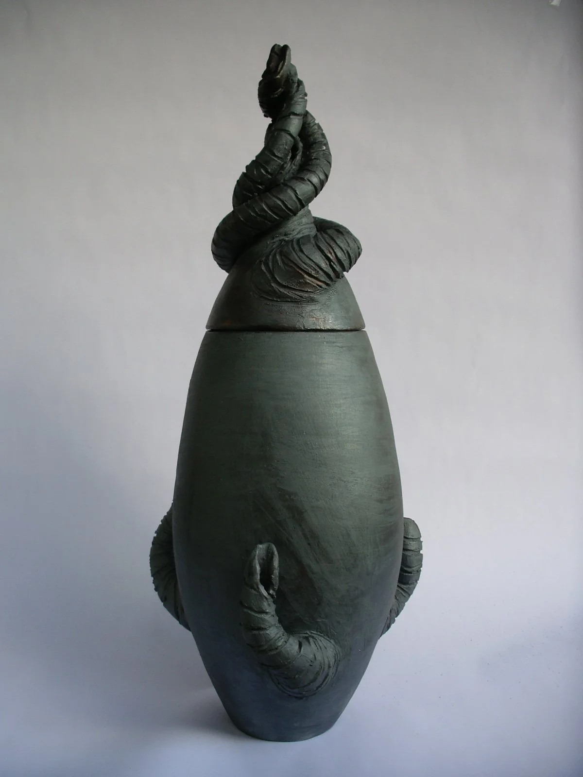 1. Abel: por tu cara de sol y gallo y tu noche de sueño frío. 2014. High-fire stoneware. 18 x 7 1/2 x 7 1/2 in. (45.72 x 19.05 x 19.05 cm)