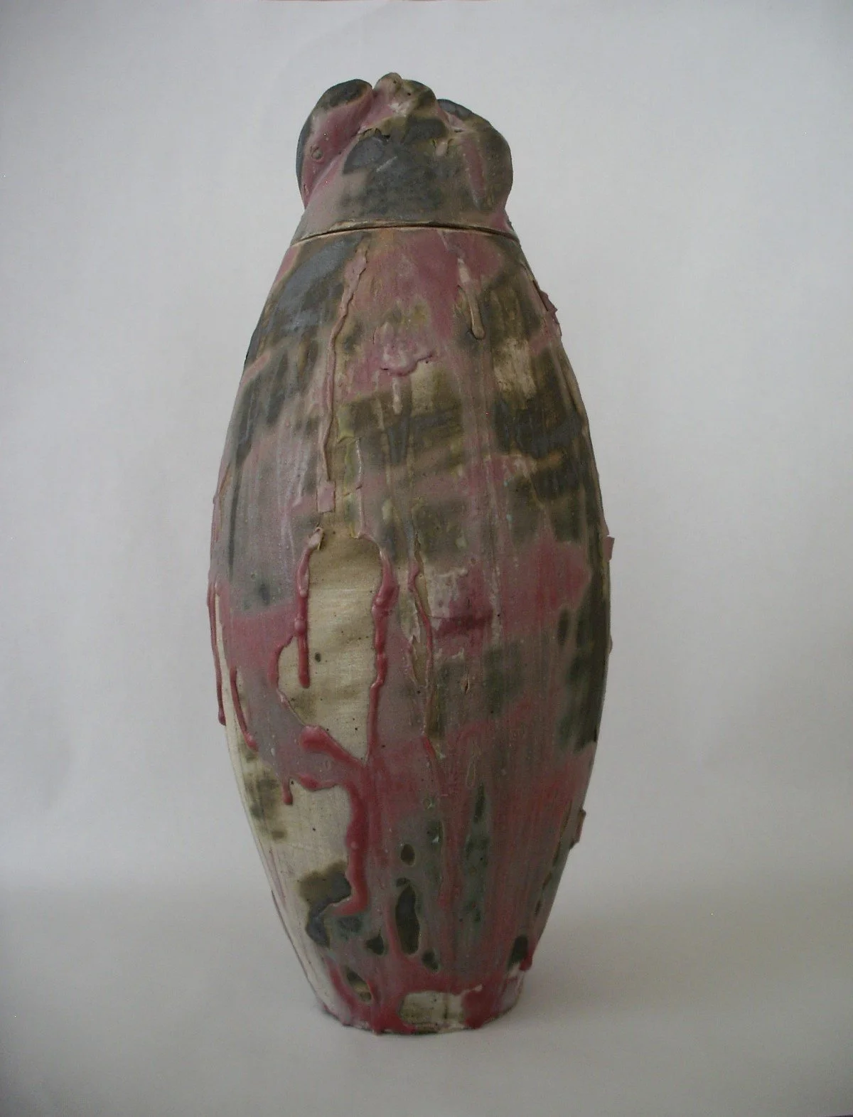 24. Jorge Aníbal: por tu imaginación de elefante que nos levanta del polvo. 2022. High-fire stoneware with glaze. 15 x 6.5 x 6.5 inch (38 x 16.51 x 16.51 cm)