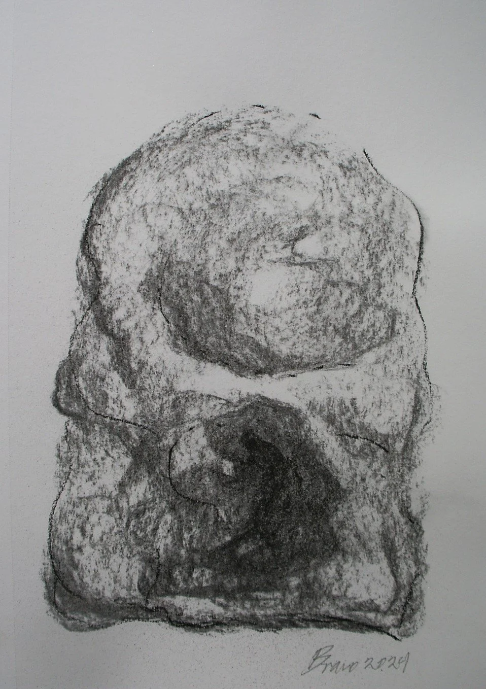2024 Sorrow, Charcoal on paper 24 x 18 Inch (60.96 x 45.72 cm)