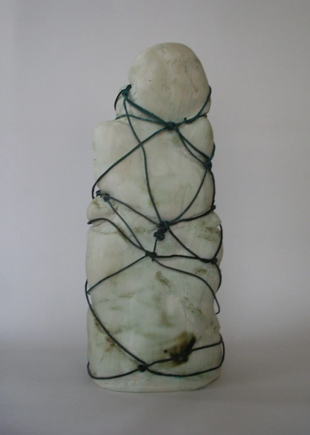 2025, Untitled 7, (Fossils series) Porcelain with glaze and copper wire. 15.75 x 6.5 x 5.75 Inch. (40.05 x 16.51 x 14.60 cm)