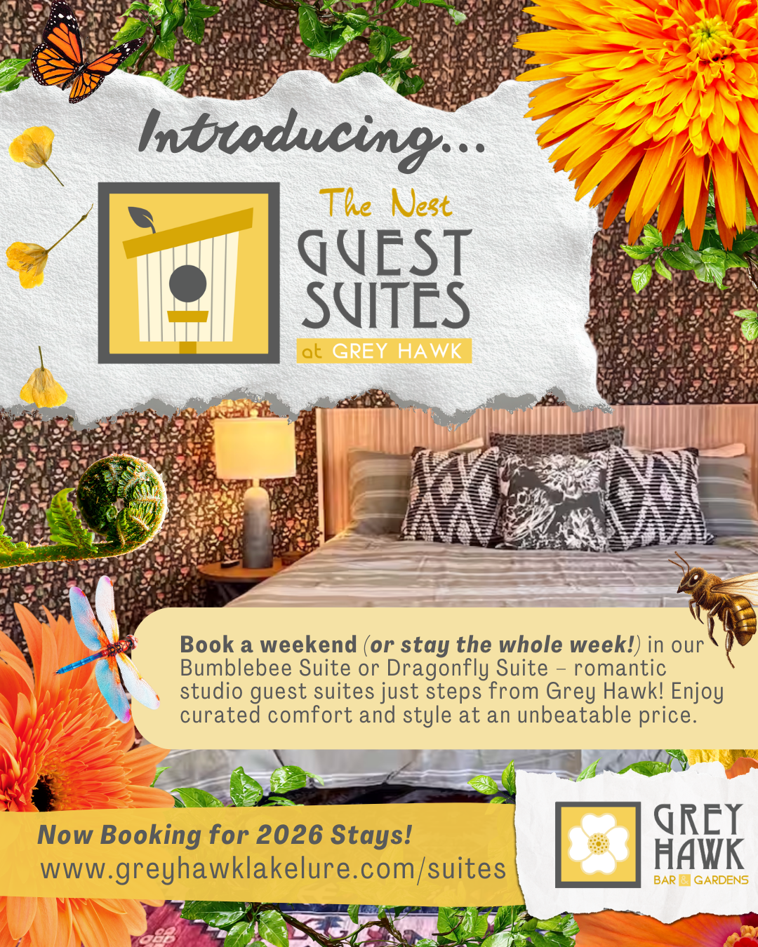 The Nest Guest Suites — Grey Hawk Bar & Gardens