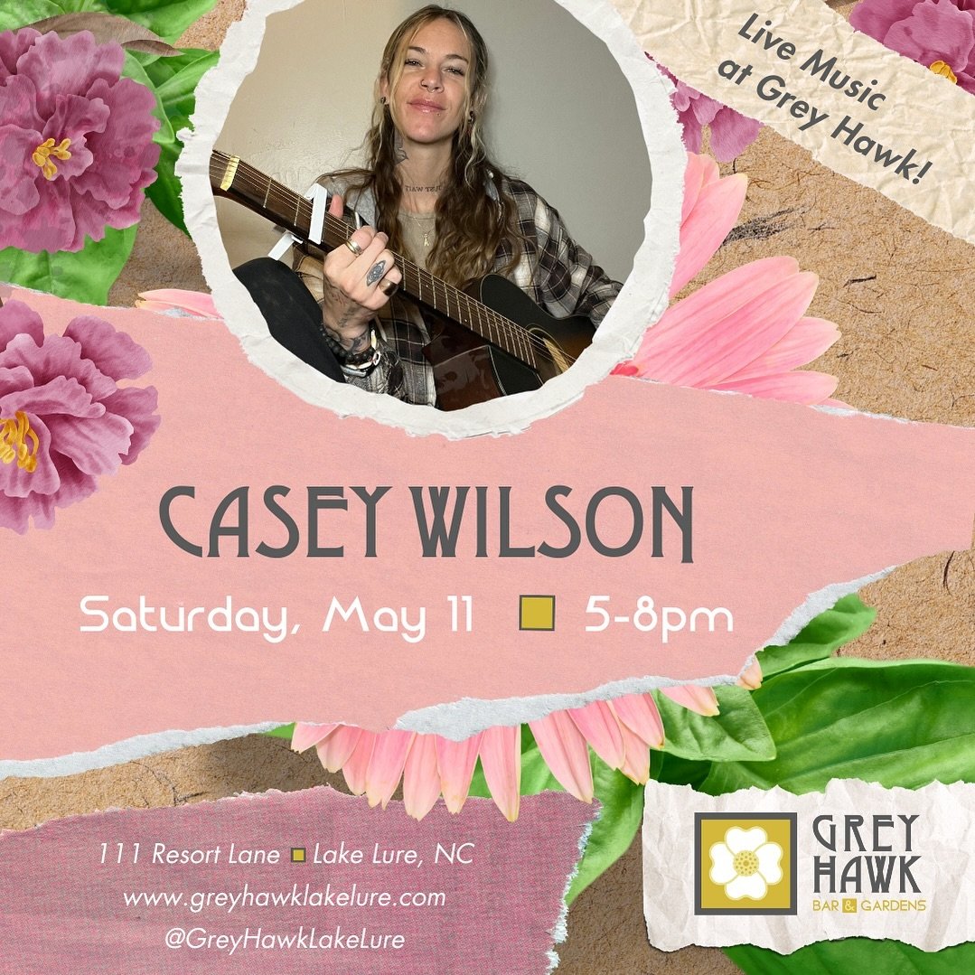 Tonight! At 5:00 join us for a lovely spring Lake Lure night to listen to tunes from @cfwtattoo (Casey Wilson), sip on the best cocktails this side of the Smokeys, and nosh on charcuterie and other ruffage. We&rsquo;re open until 9, Casey plays 5-8! 