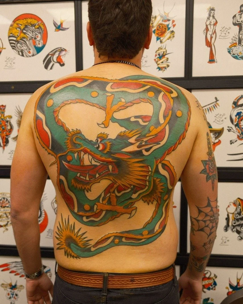 @lewyttattooer is taking walk-ins all day tomorrow, starting from 10:30 am. Served in order of arrival.

Here is a mixed bag of recent tattoos by @lewyttattooer , featuring a finished backpiece on a good friend and local business owner, @r_foster99_ 