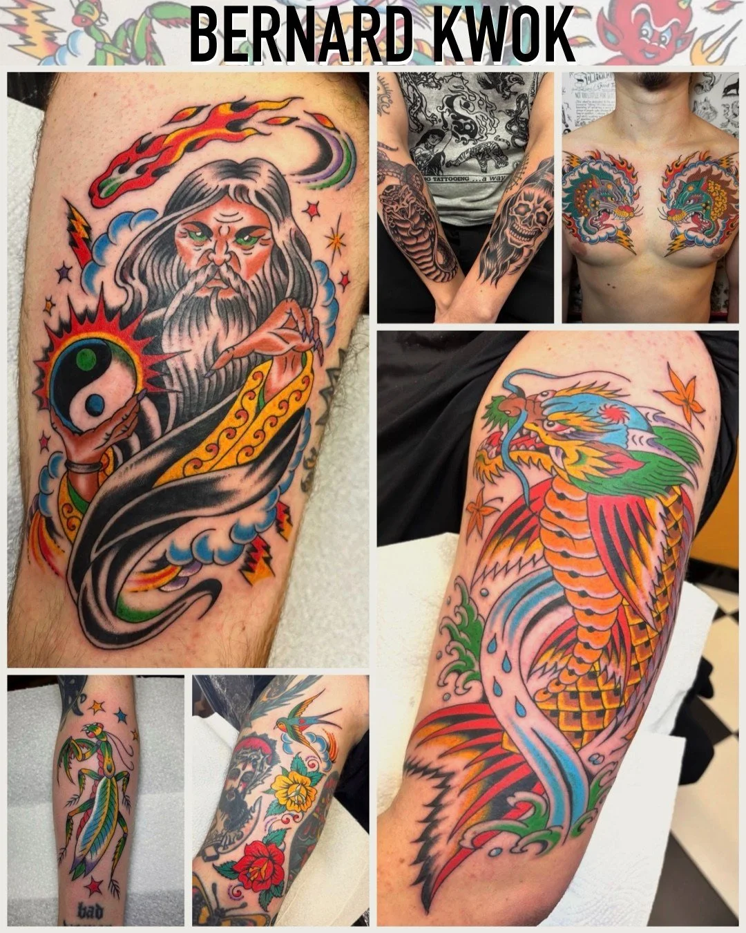 👀KWOK &amp; BRADDOCK TAKEOVER👀

The boys are in town and have some spaces available.
@b_kwok: WEDS 18TH &amp; THURS 19TH.
@charliebraddock: THURS 19TH &amp; FRIDAY 20TH.

Message @b_kwok &amp; @charliebraddock your inquiries.
.
.
.
#tattoos #tattoo