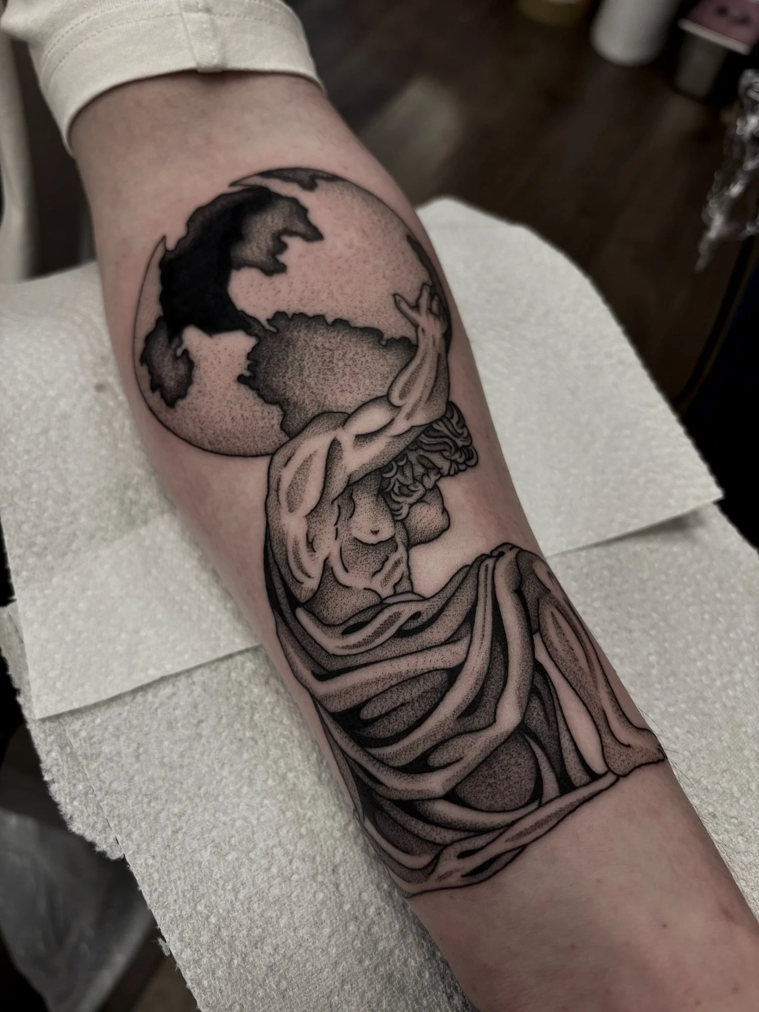 Black and grey leopard done at Black Letter by Gary Johnson