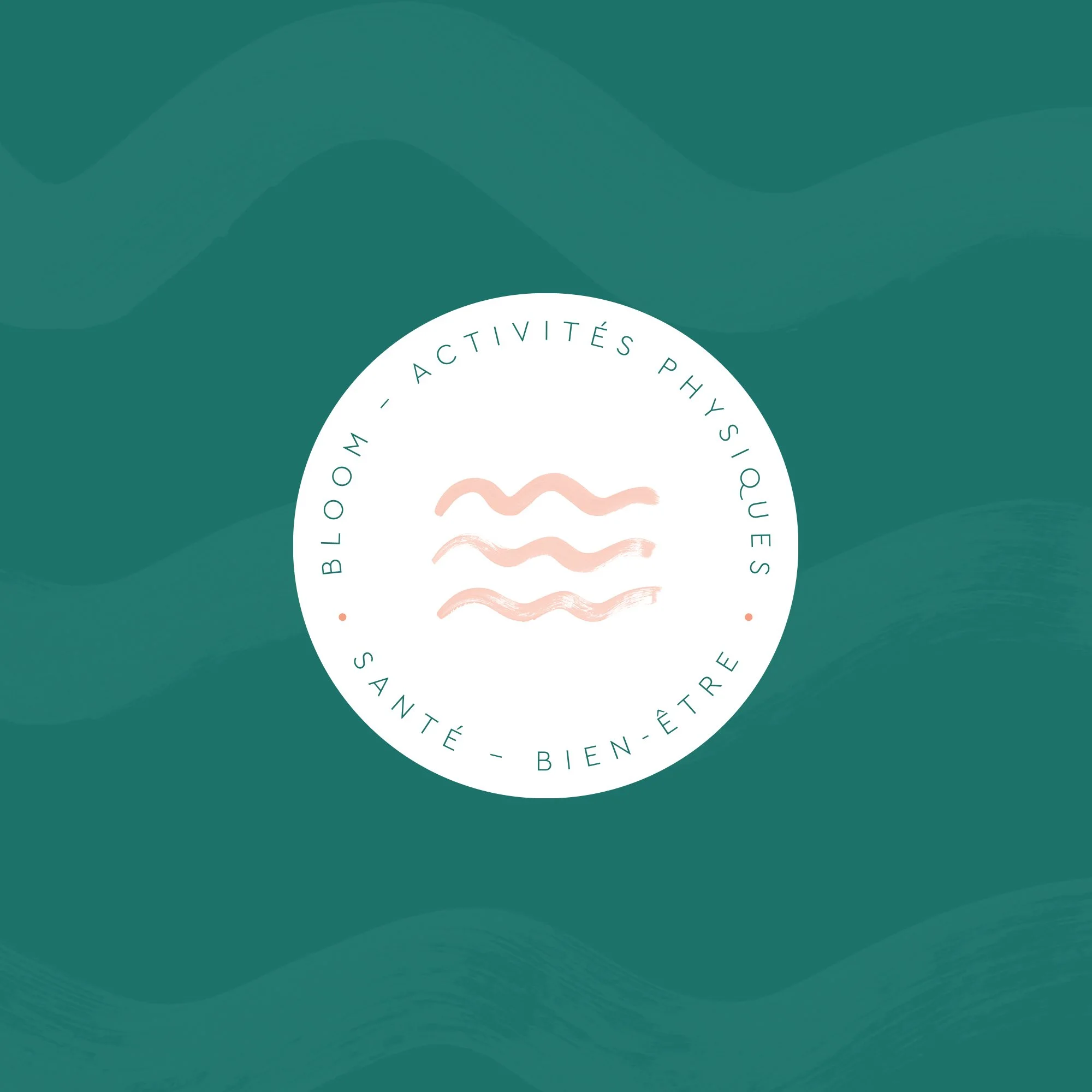 secondary logo on green painted waves background