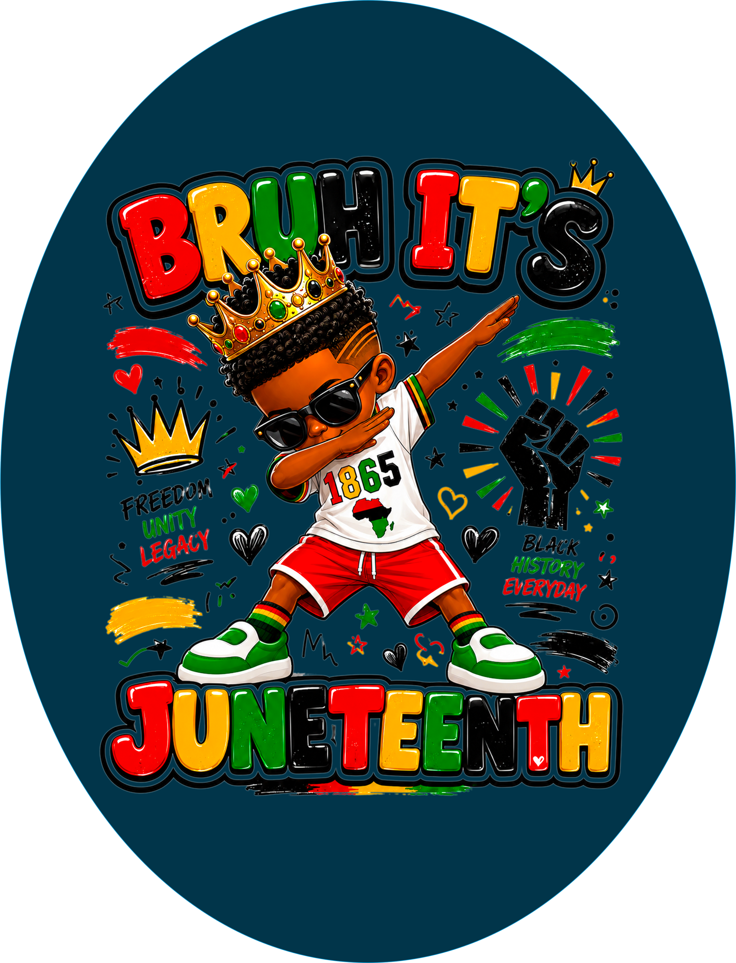Bruh Juneteenth Kids on Navy.png