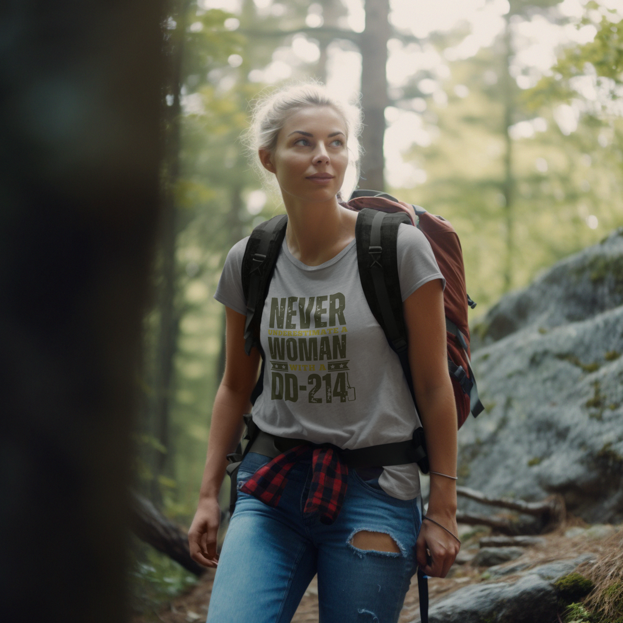 round-neck-tee-mockup-of-an-ai-created-woman-on-a-hike-m34921.png