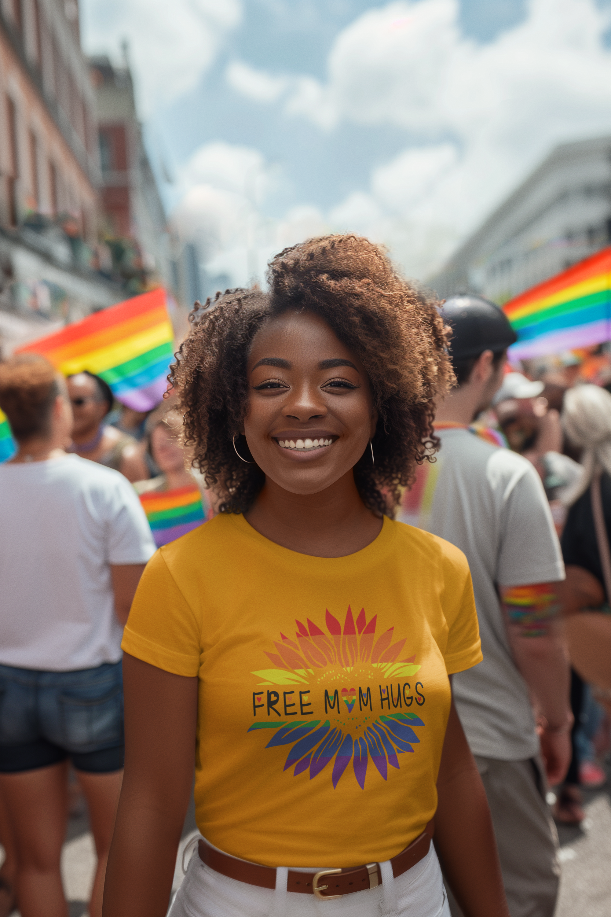 ai-created-mockup-of-a-woman-with-curly-hair-wearing-a-t-shirt-at-a-gay-parade-m39342.png