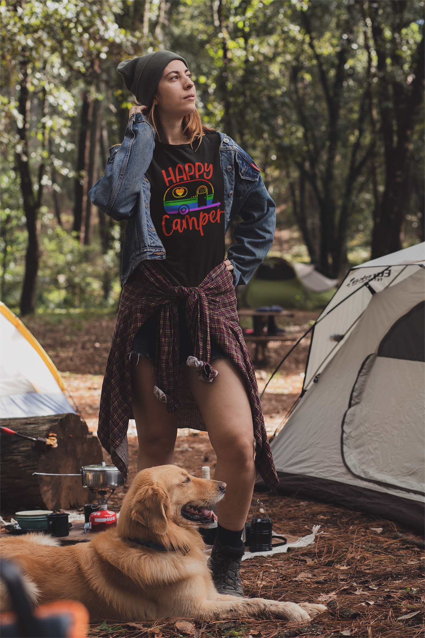 Happy Camper Tee on Black.png