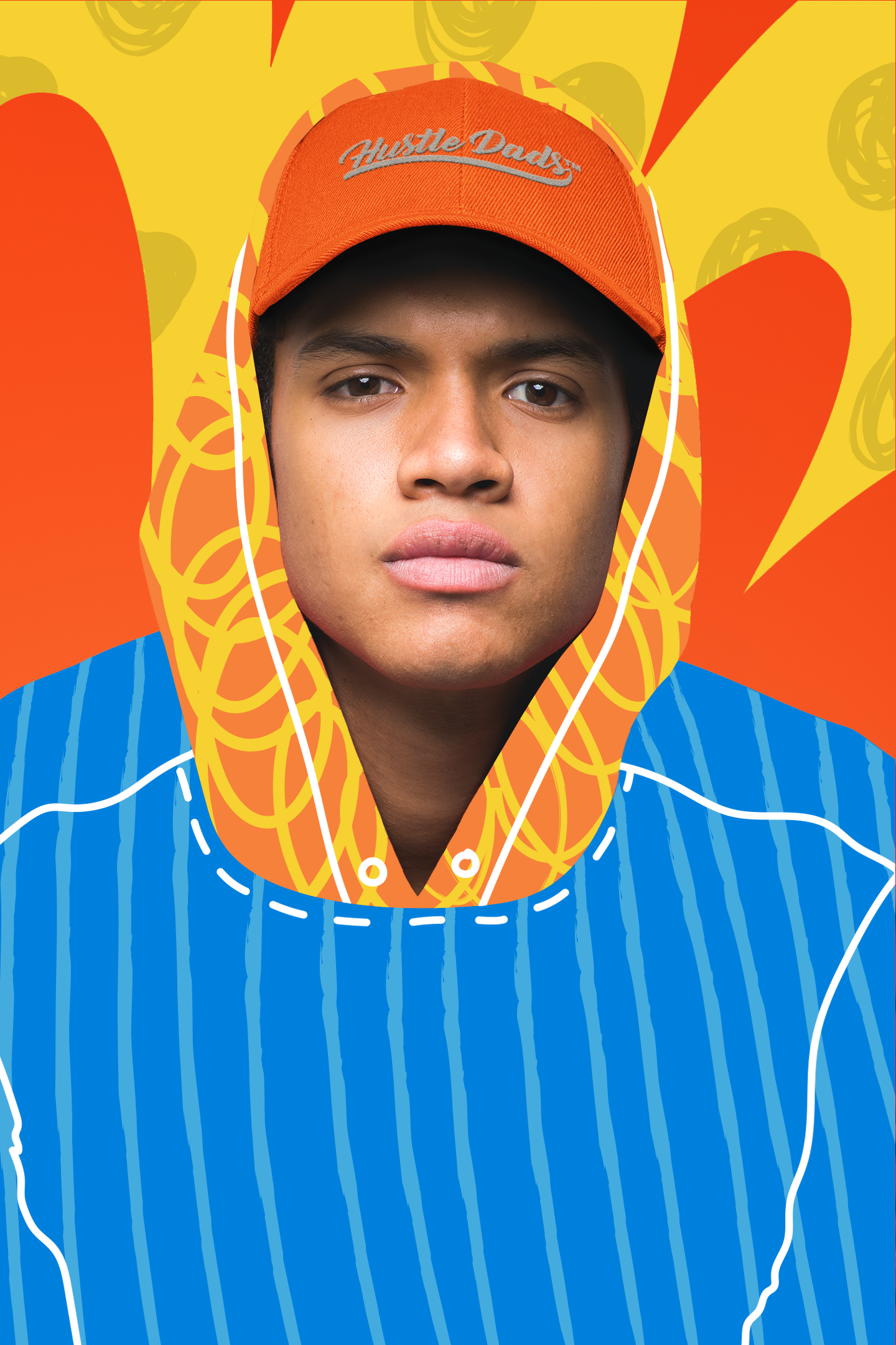 Hustle Dads Cap Grey on Orange.png