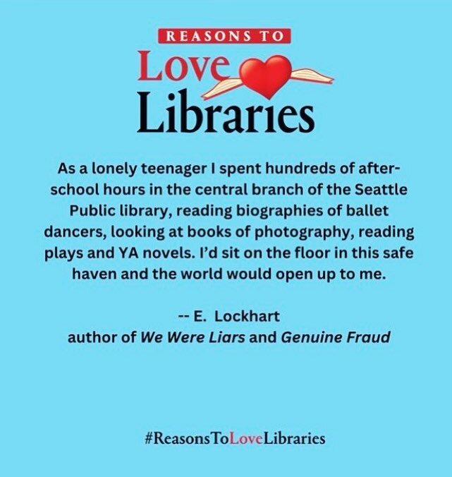 We loved seeing this post from @elockhartbooks 

What are YOUR reasons to love libraries?

#freethebooks #reading #libraries #bookstagrammer #bookstagram #hivebookarts #bookarts #literary #literaryarts #library #librarylove #reasonstolovelibraries