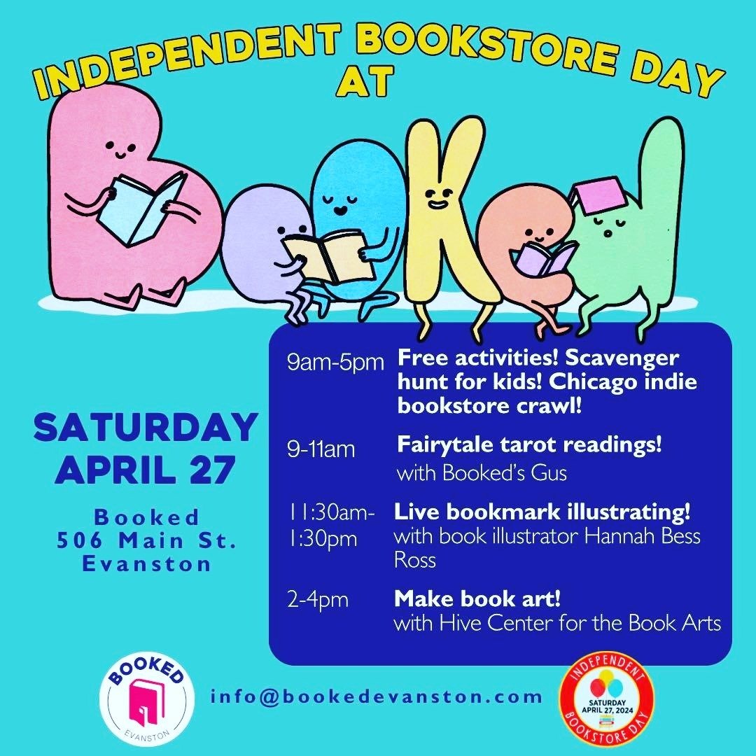 Join us tomorrow at @bookedevanston for @indiebookstoreday to make bookish things!

We love our independent bookstores, and can't wait to share the love with you!

#independentbookstoreday #indiebookstore #independentbookstore #bookarts #hivebookarts