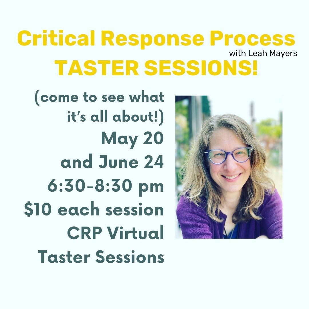 Two more CRP Taster Sessions (virtual!) have been scheduled!
Head on over to our website for more information and to register.

#criticalresponseprocess #criticalresponse #lizlerman #hivebookarts #bookartscommunity #bookarts #writing #critiqueworksho