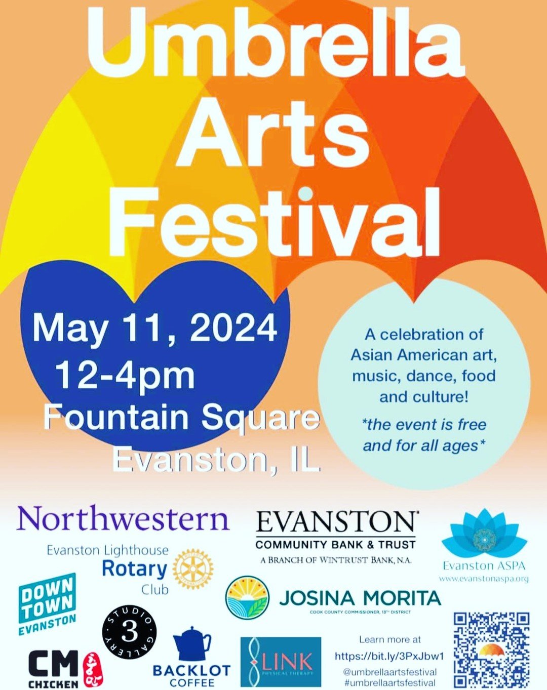 Join us at the Umbrella Arts Festival on Saturday, May 11!

We'll be making books and collages with @reginigloria of @northbranchprojects and we can't wait to see you!

#umbrellaartsfestival #umbrellaartsfestival2024 @downtownevanston @evanstonaspa @