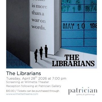 Good afternoon, Hive friends!

We are DELIGHTED to partner with Patrician Gallery, Wilmette Theater, and Hive friend Amanda Love for a VERY special event on April 28th!

Join us for a special screening of The Librarians at the Wilmette Theater, with 