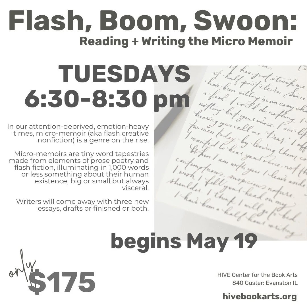 Hey there, Hive friends!

Our micro-memoir course with @upupalbatross is ON SALE!

Starting tomorrow, you'll learn all about micro memoir, and create your own, during the course of this four week class. 

Head on over to our website (workshops+more t