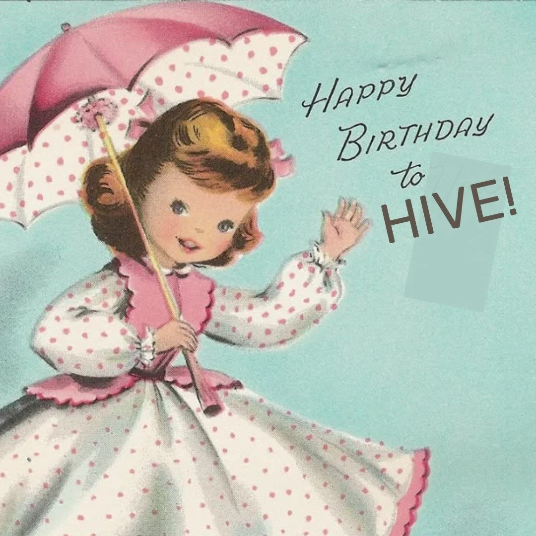 Good afternoon, Hive friends!

MONDAY, June 1 is our THIRD birthday! We's beyond delighted that we've been able to join you in the joys of writing, reading, paper making, printmaking, and bookbinding over these past three years, and look forward to t