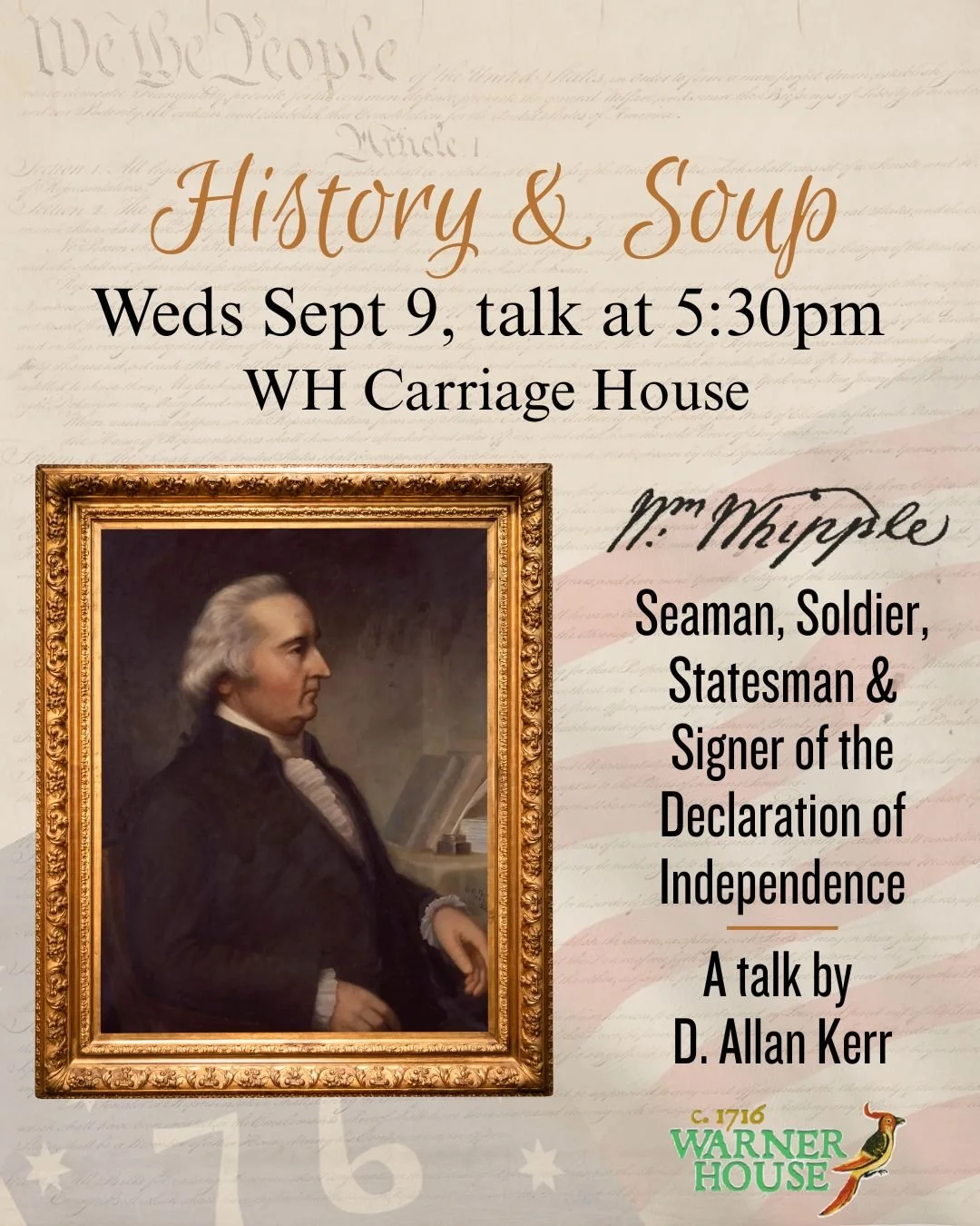 History &amp; Soup: Seaman, Soldier, Statesman &amp; Signer of the Declaration of Independence