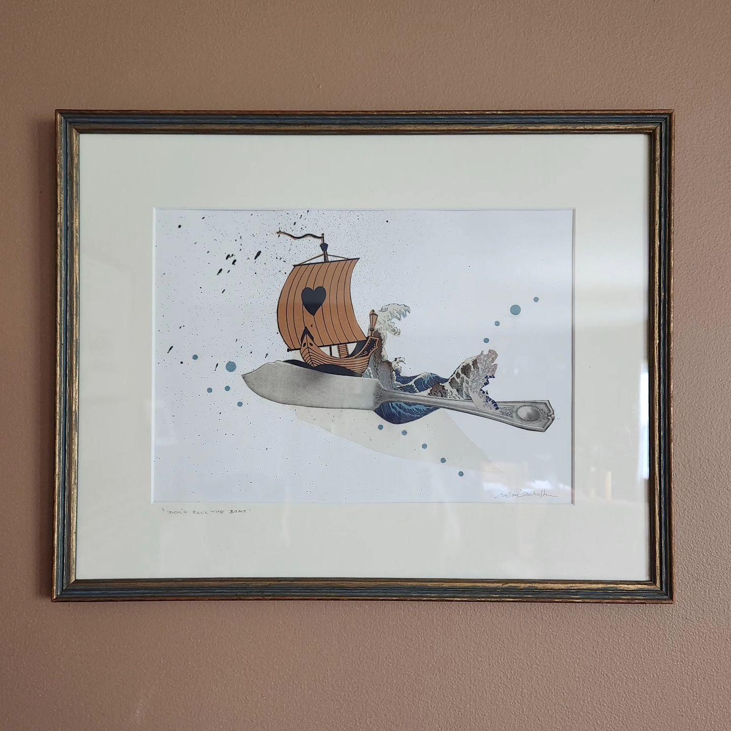 I am so happy with my newest addition to my collection. &quot;Don't Rock The Boat&quot; by Soosen Dunholter. Thanks to the Jaffrey Civic Center's silent auction.