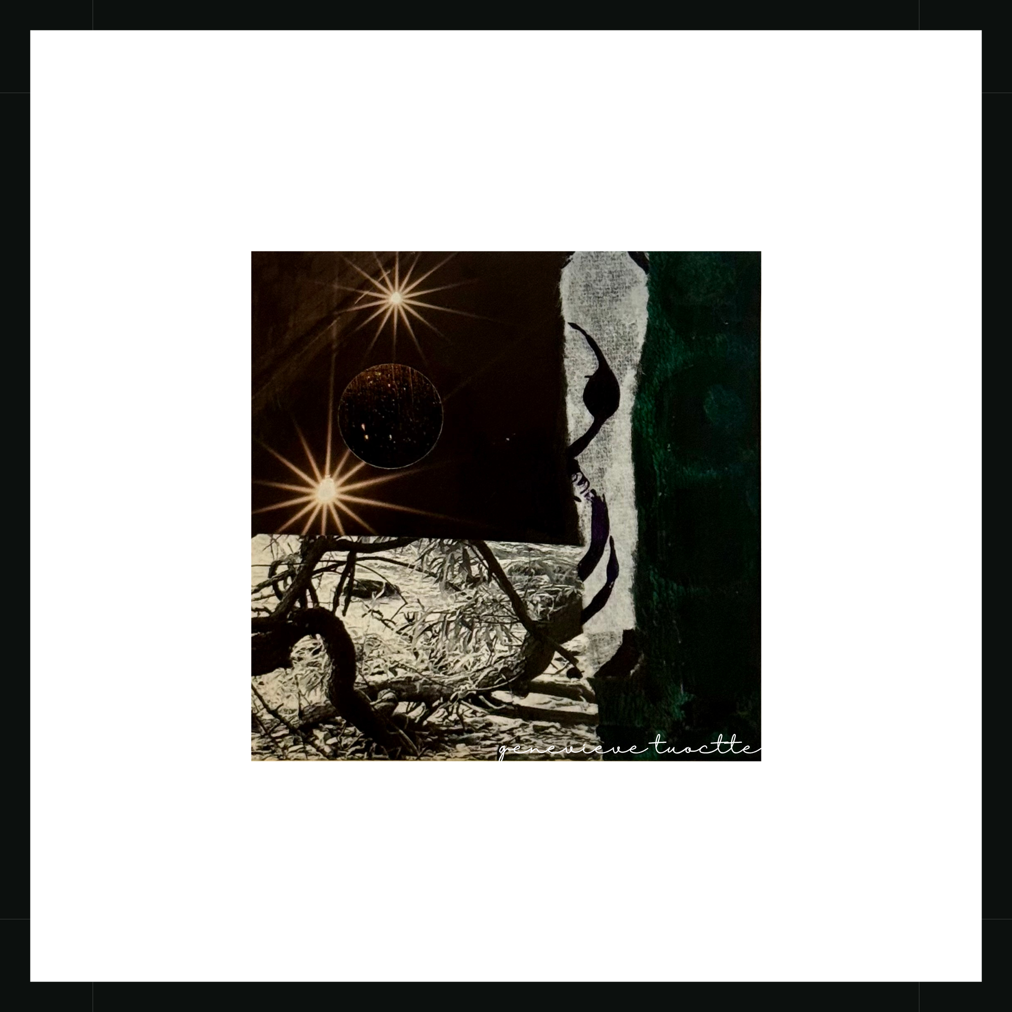 Oeuvre 4x4 
Cadre bordure noire 8x8