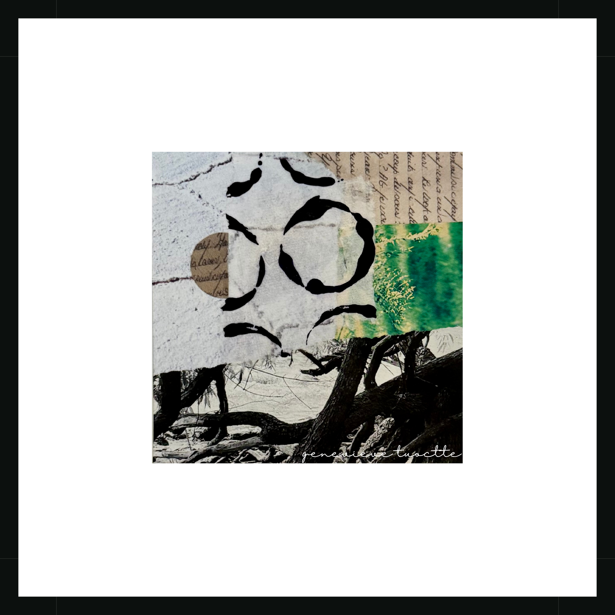 Oeuvre 4x4 
Cadre bordure noire 8x8