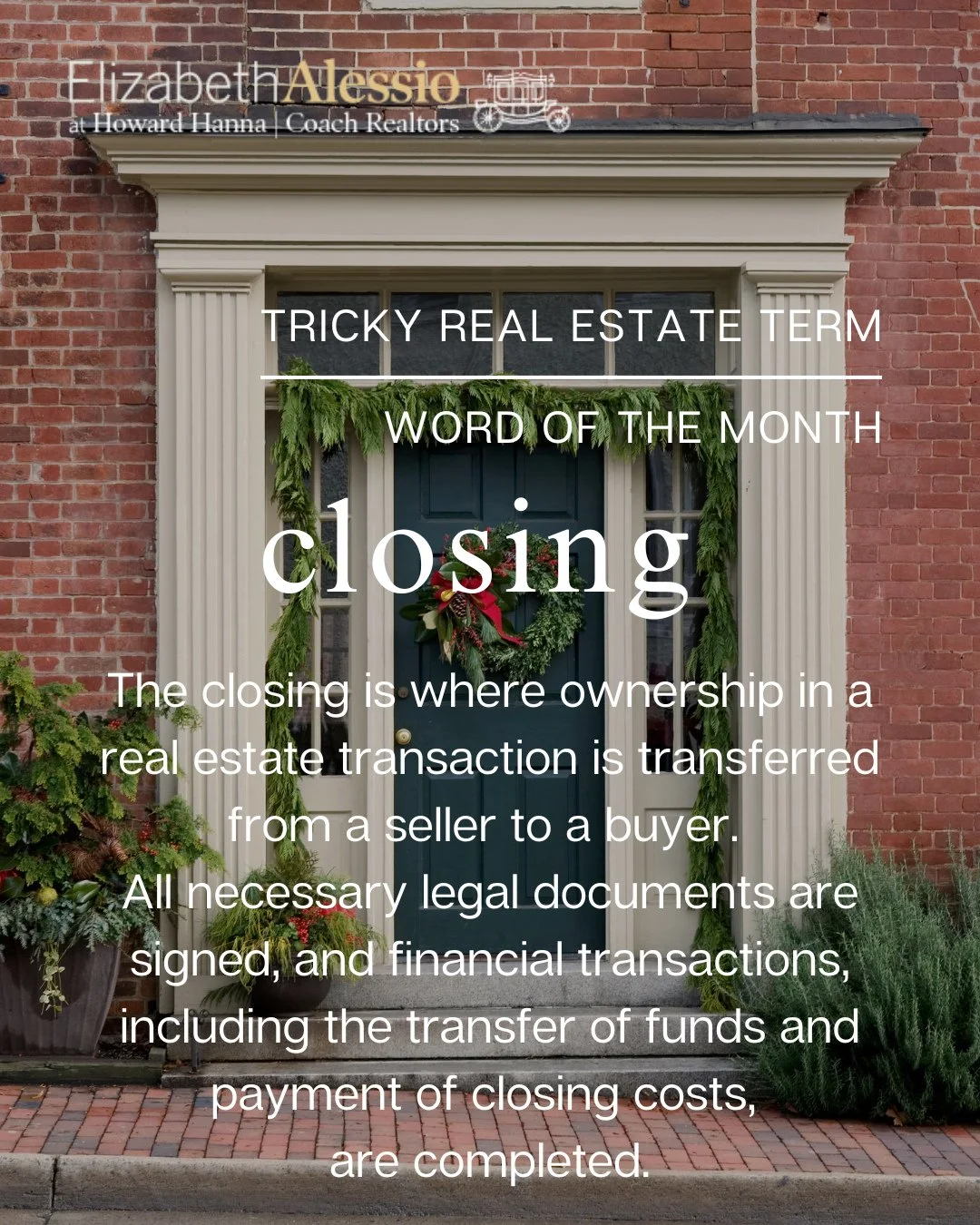 📚 Tricky Real Estate Term of the Month: CLOSING 🏡🔑⁠
⁠
Ever heard people talk about &quot;the closing&quot; and wondered what actually happens there? Let me break it down for you!⁠
⁠
Closing is the final step in your home buying journey &ndash; it'
