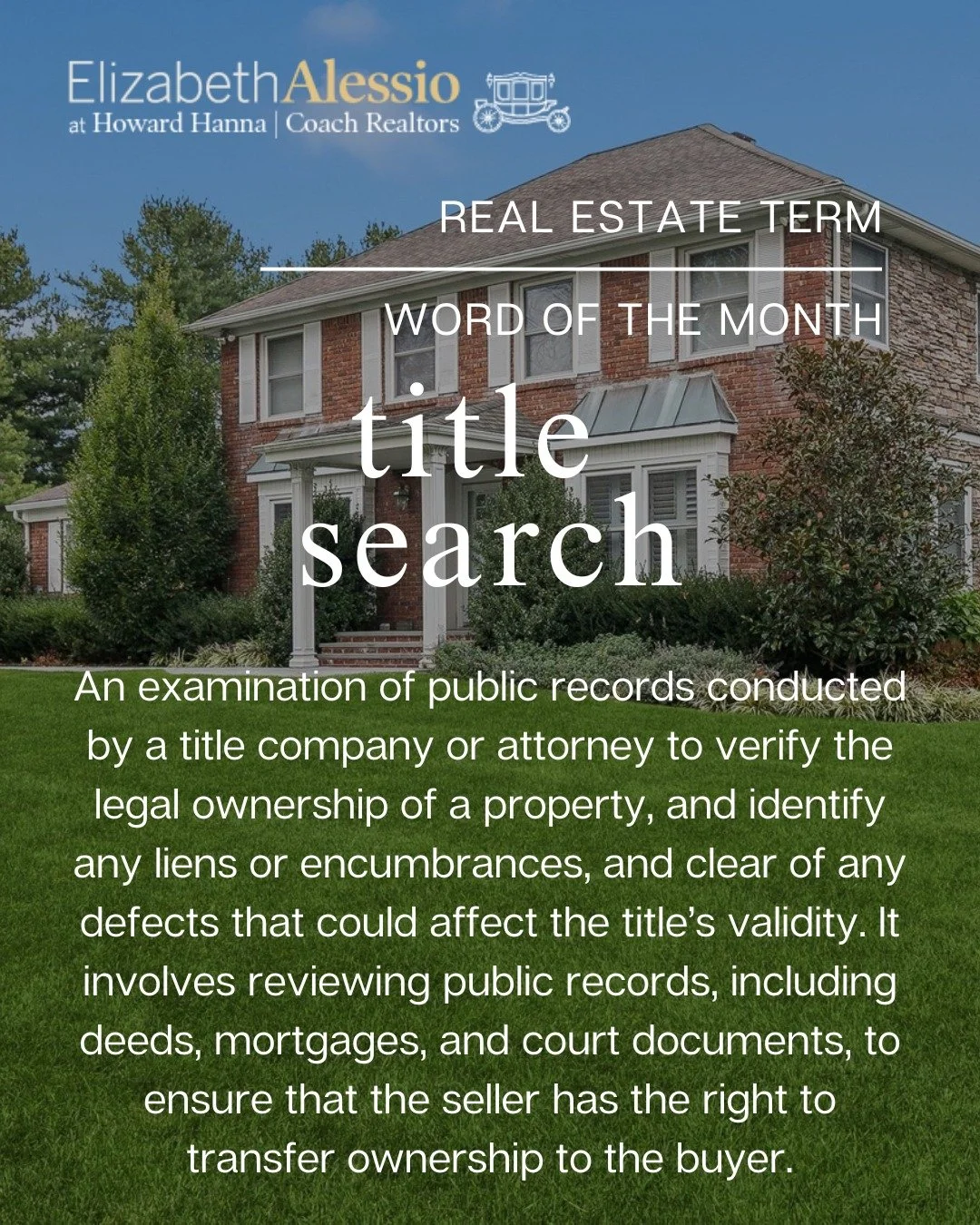 REAL ESTATE TERM OF THE MONTH: TITLE SEARCH 🔍

Before you get the keys, there's crucial detective work happening behind the scenes!

A title search is like a background check for your property. A title company or attorney digs through public records