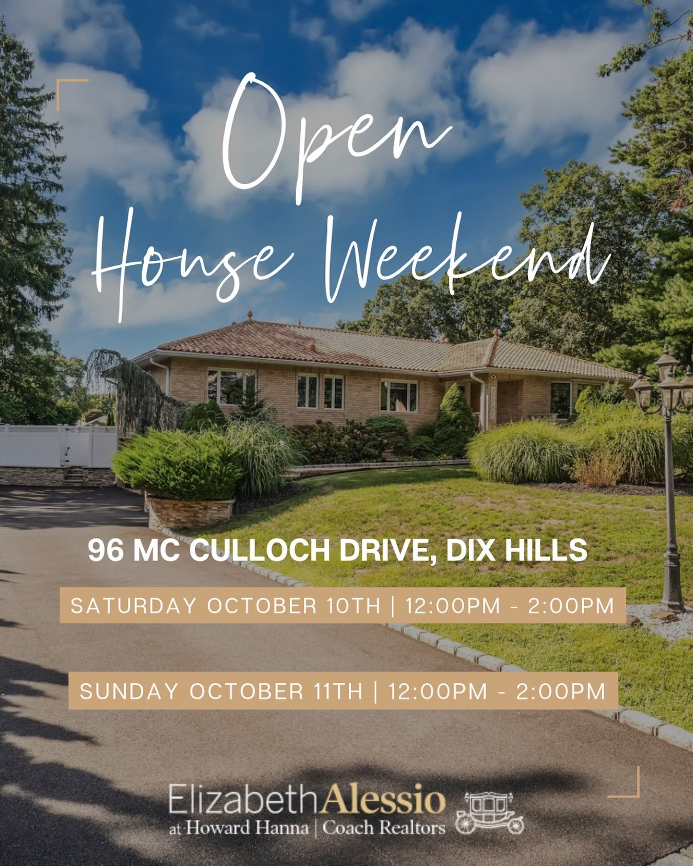📍96 McCulloch Drive, Dix Hills ⁣
🏡Open House Weekend! ⁣
🗓️Saturday 10/10 &amp; Sunday 10/11 12pm -2pm ⁣
⁣
🔑Don&rsquo;t miss your opportunity to live in the ranch home you have been searching for! ⁣
⁣
🛌3 Bedrooms⁣
🛁 3 Full Baths ⁣
👍Open Concept