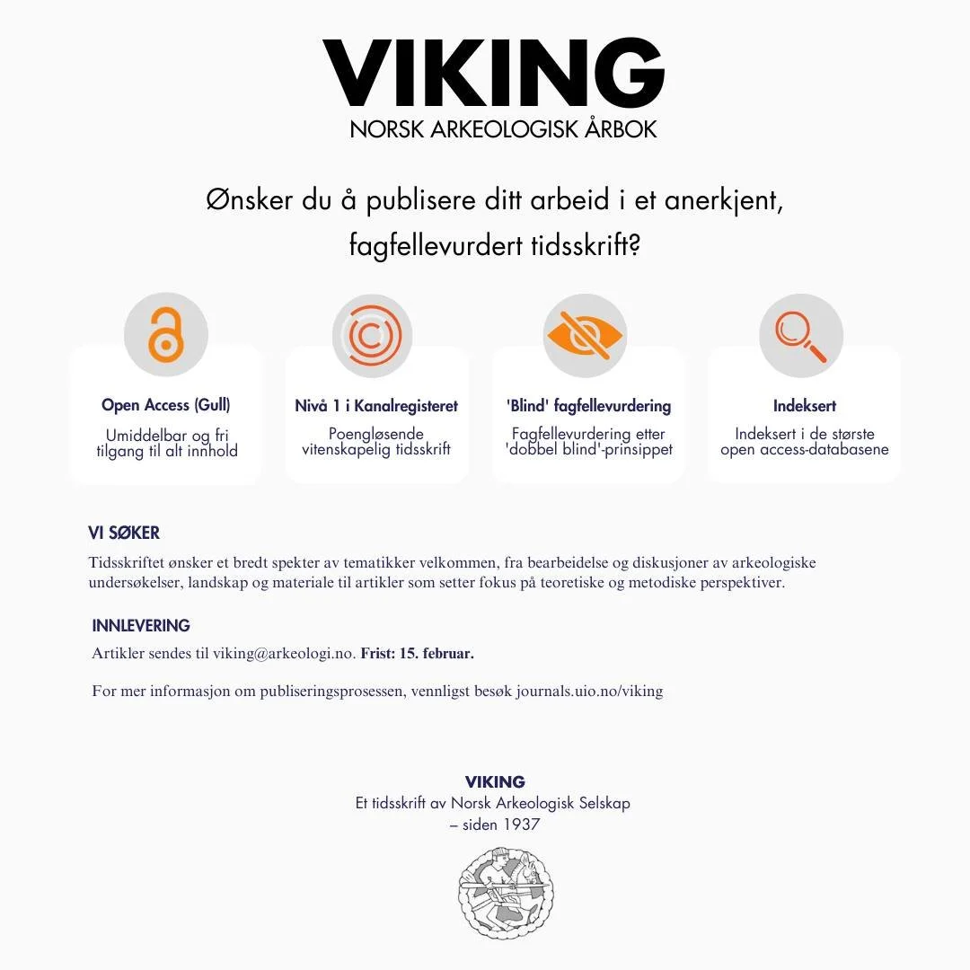 Husk innleveringsfristen til Viking 15. februar!
journals.uio.no/viking