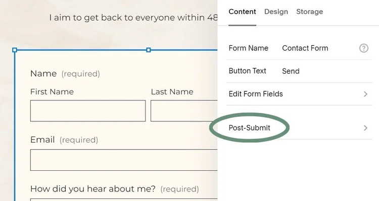 How to create a website thank you page on Squarespace