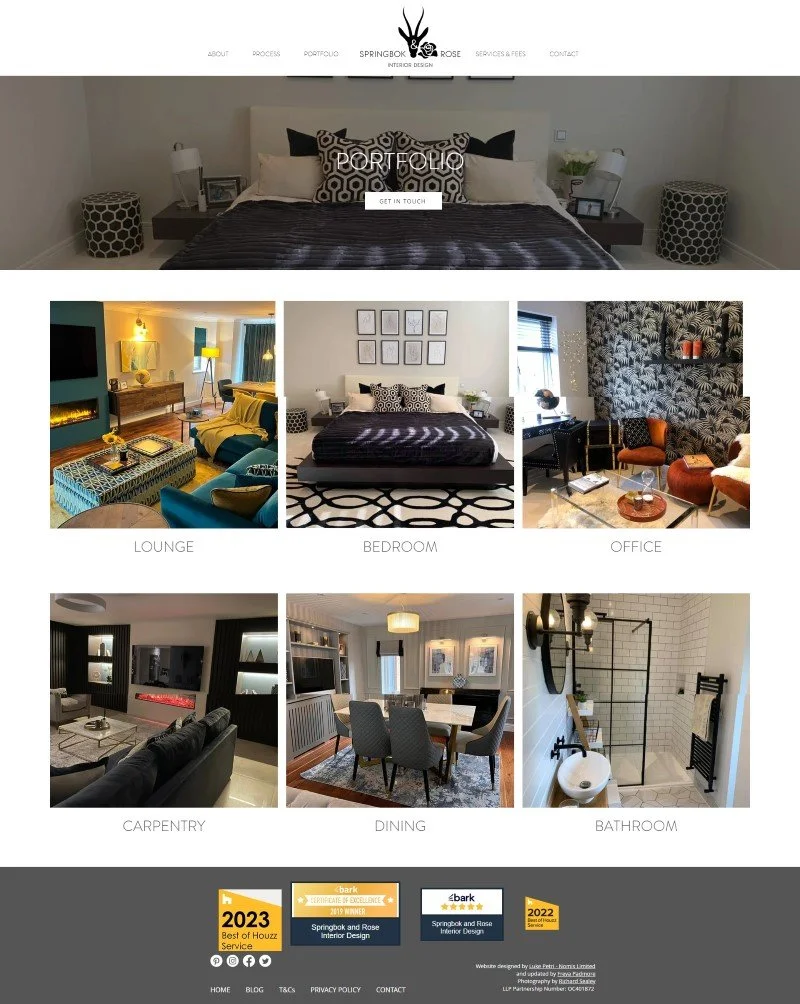 Website portfolio after redesign