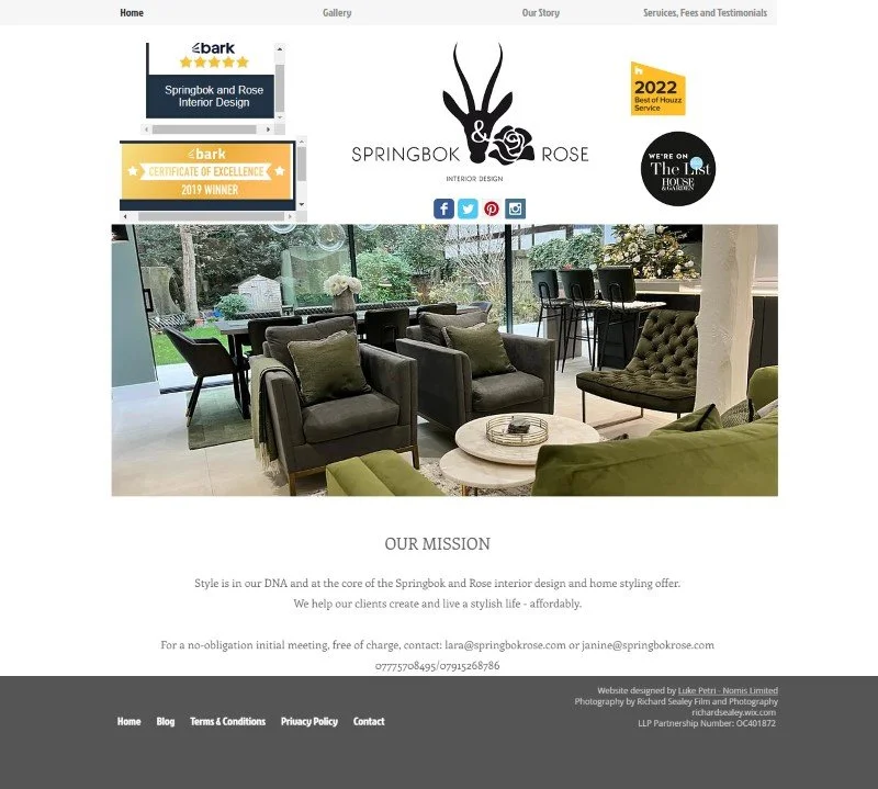 Website homepage before