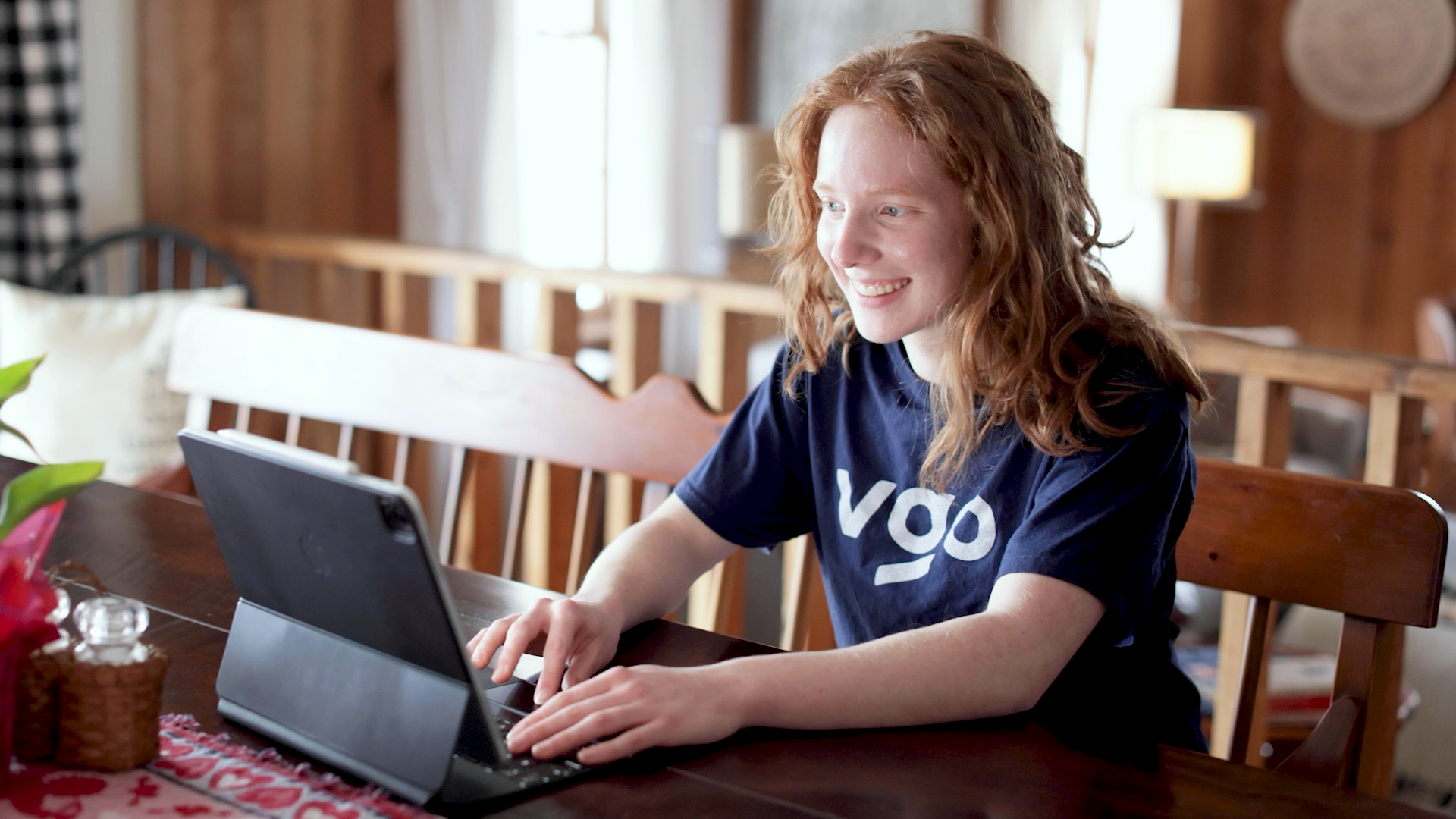Valor Global Online student learning from home